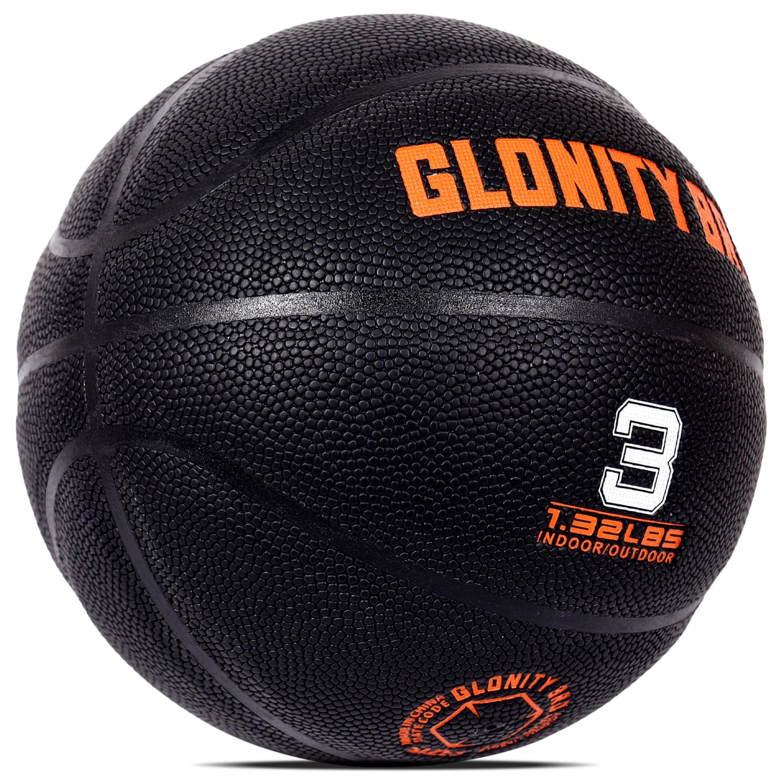 Gewichteter Trainings-Basketball, 56,4 cm, Größe 3, schwarz, kleiner, schwerer Trainingsball, langlebig und verschleißfest, Dribbling-Trainer für drinnen und draußen