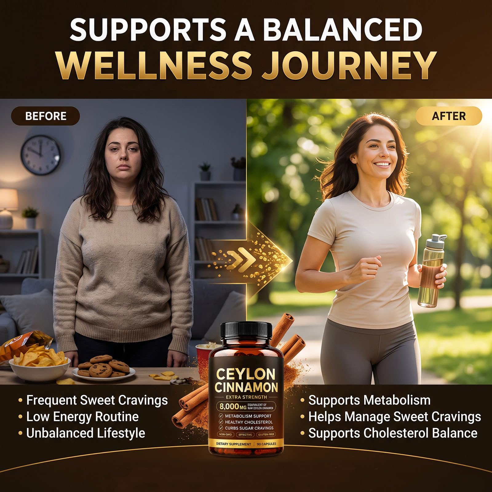 Ceylon Cinnamon Capsules - 20:1 Extract Ceylon Cinnamon Extra Strength Supplement Supports Metabolism & Healthy Cholesterol Levels, Boosts Immune, 90 Capsules — Amazon image 4
