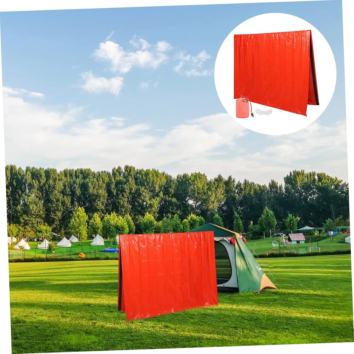 POPETPOP Emergency Sleeping Bag Thermal Insulation Ultralight Survival Tent Waterproof Aluminum Bivy Sack for Camping and Outdoor Emergency Supplies
