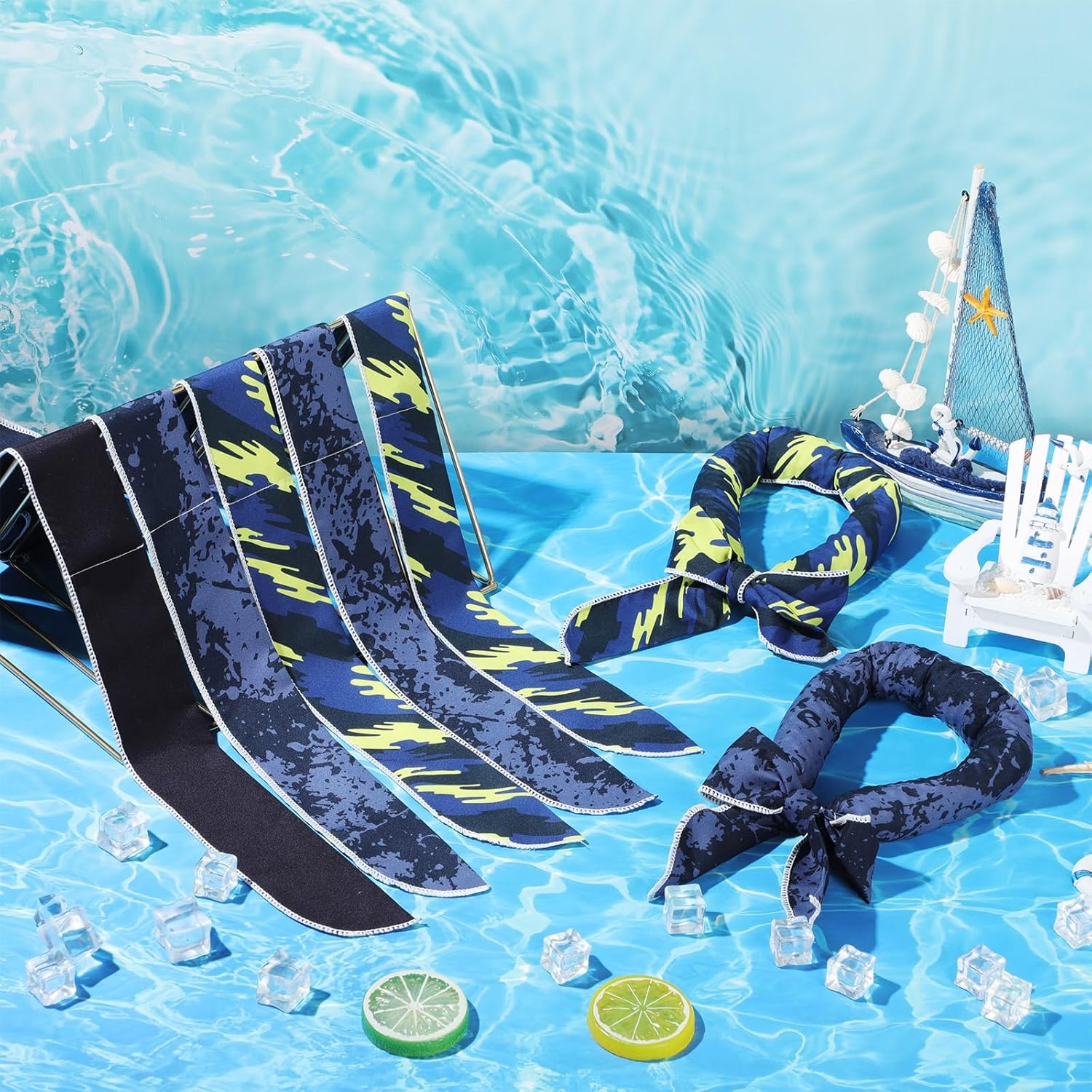 Lenwen 36 Pcs Cooling Scarf Neck Wraps Ice Cooling Bandana Headband for Hot Weather Outdoor Cooler