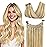 GOO GOO Wire Hair Extensions Human Hair, 16/22 Light Blondewith mix Golden Blonde Highlighted 14inch 75g, Invisible Wire Hair Extensions with Transparent, Seamless Fish Line Hairpiece