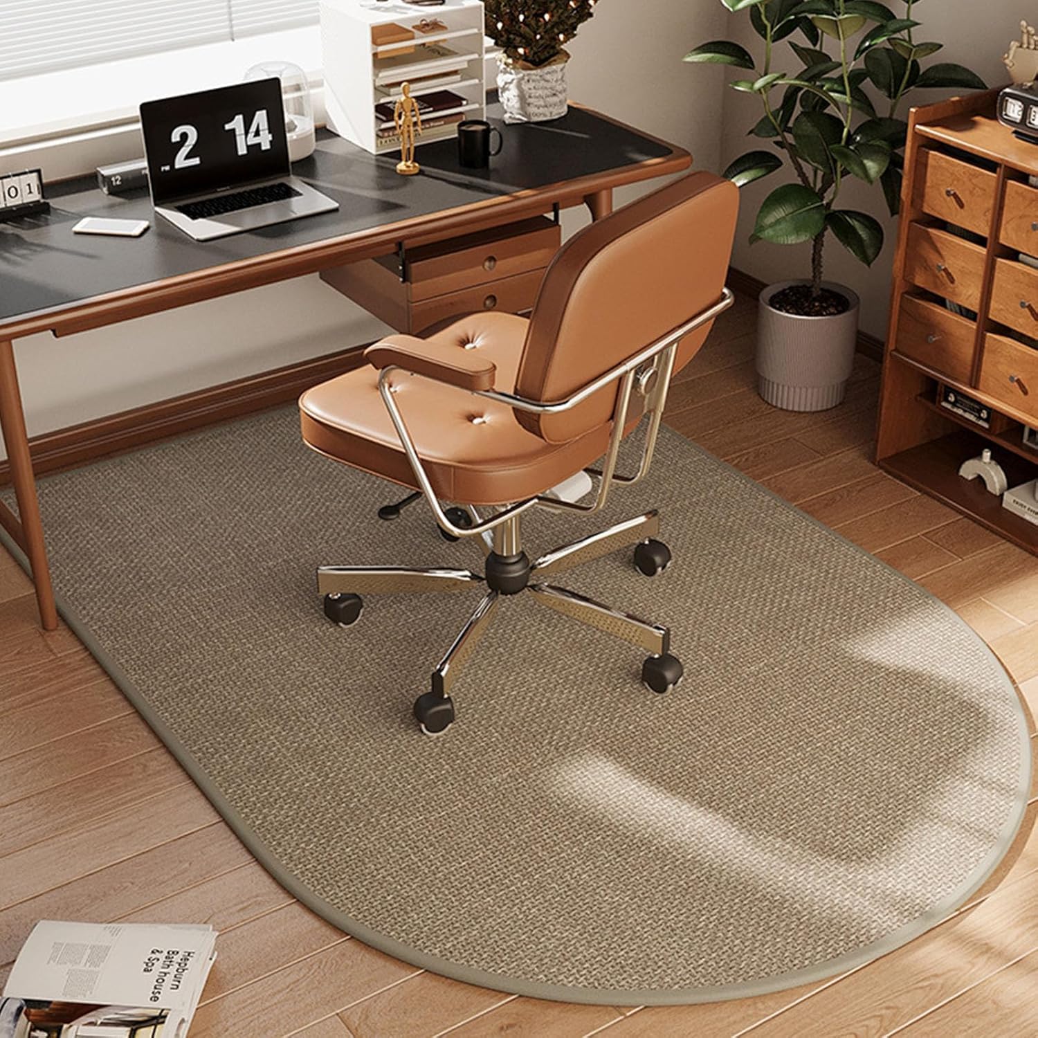 WaiDXn Linen Floor Mats To Protect Carpets And Hardwood Floors In The Office(Camel,80x120cm)