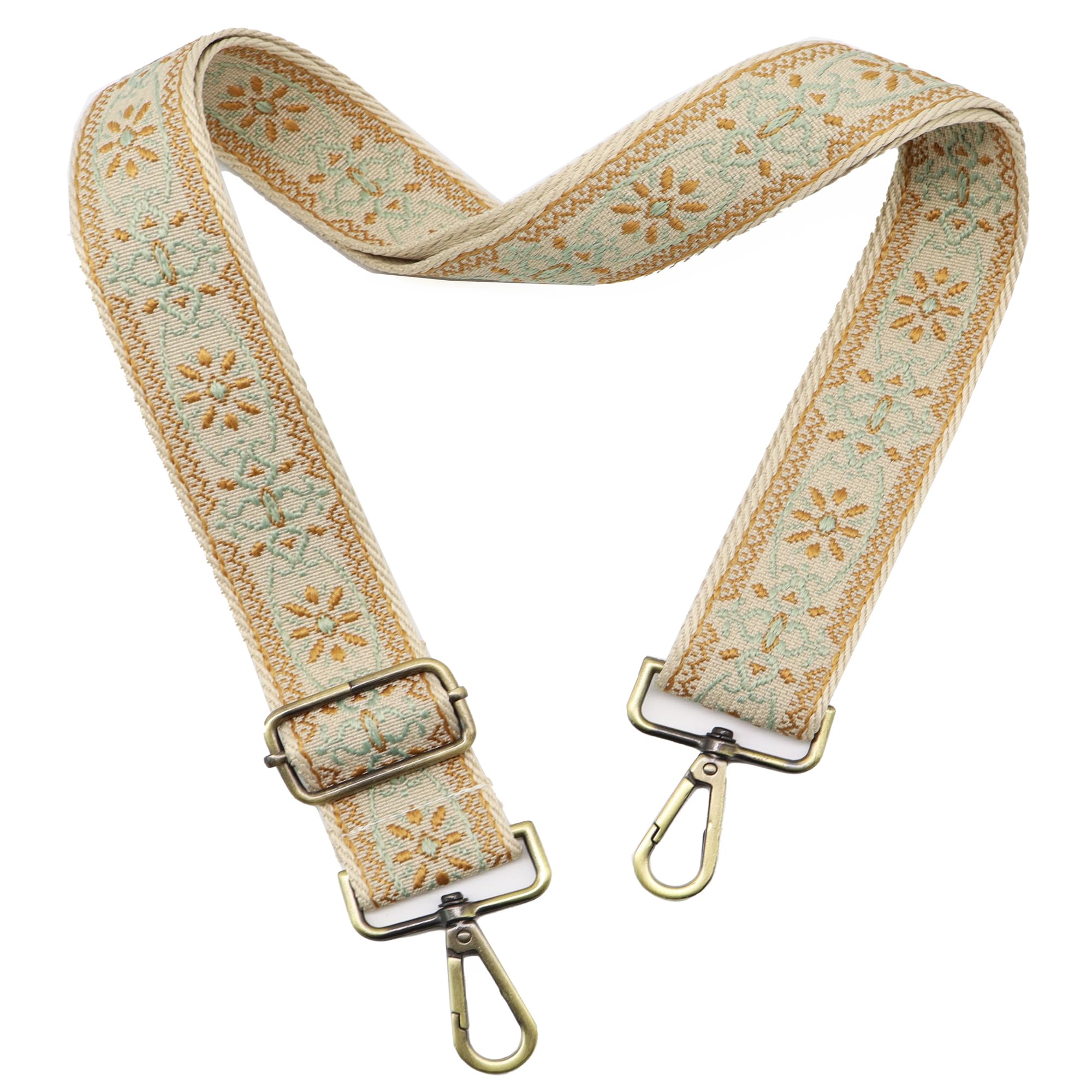 LEMEDE Purse Strap Adjustable Replacement Crossbody Bag Strap Retro Jacquard Embroidery Shoulder Straps for Canvas Bag