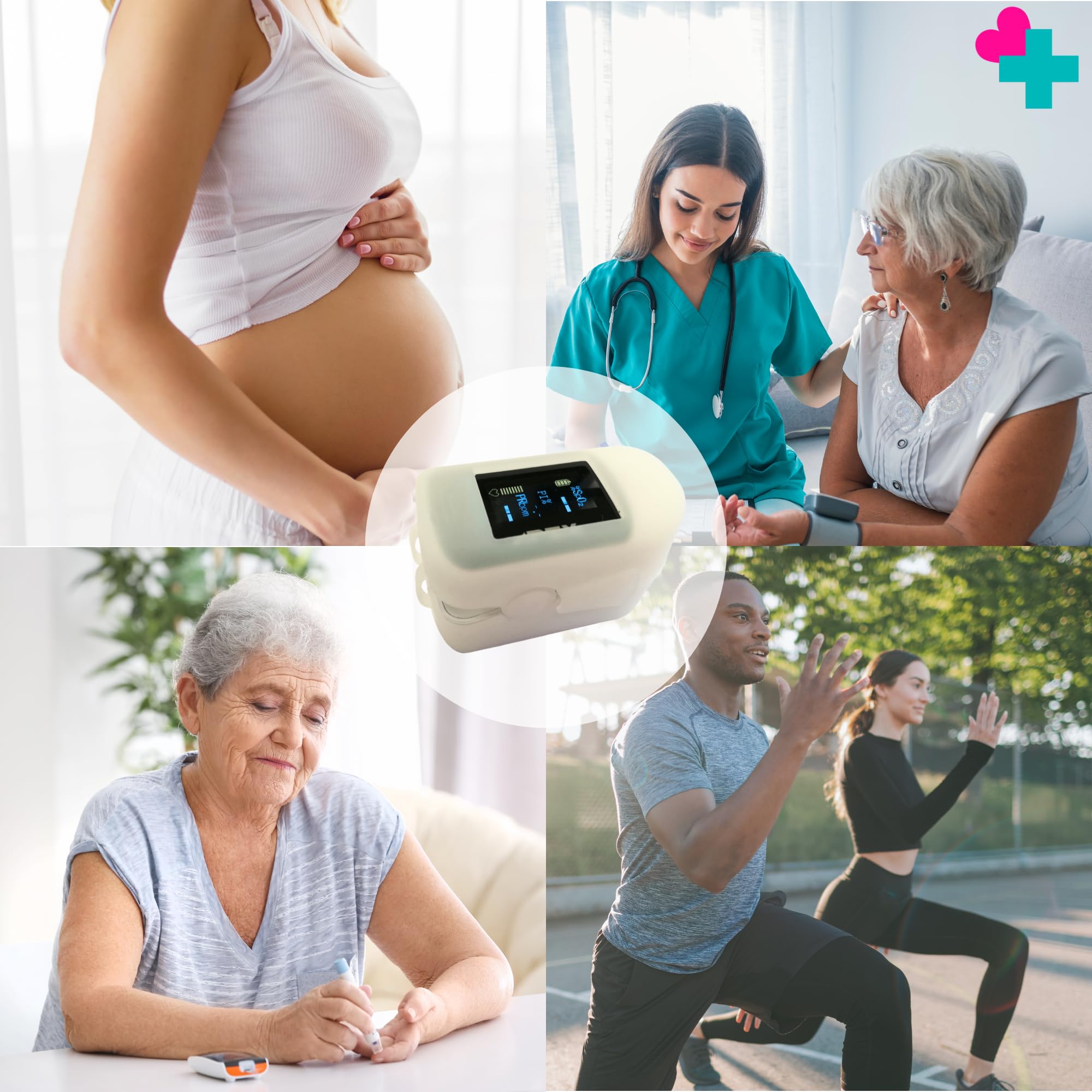 Pulsioxímetro de Dedo Profesional | Medidor de Oxígeno en Sangre SpO2 y Frecuencia Cardíaca BPM | Oxímetro Digital con Pantalla OLED | Pulsómetro Portátil para Adultos, Deportistas y Uso Doméstico