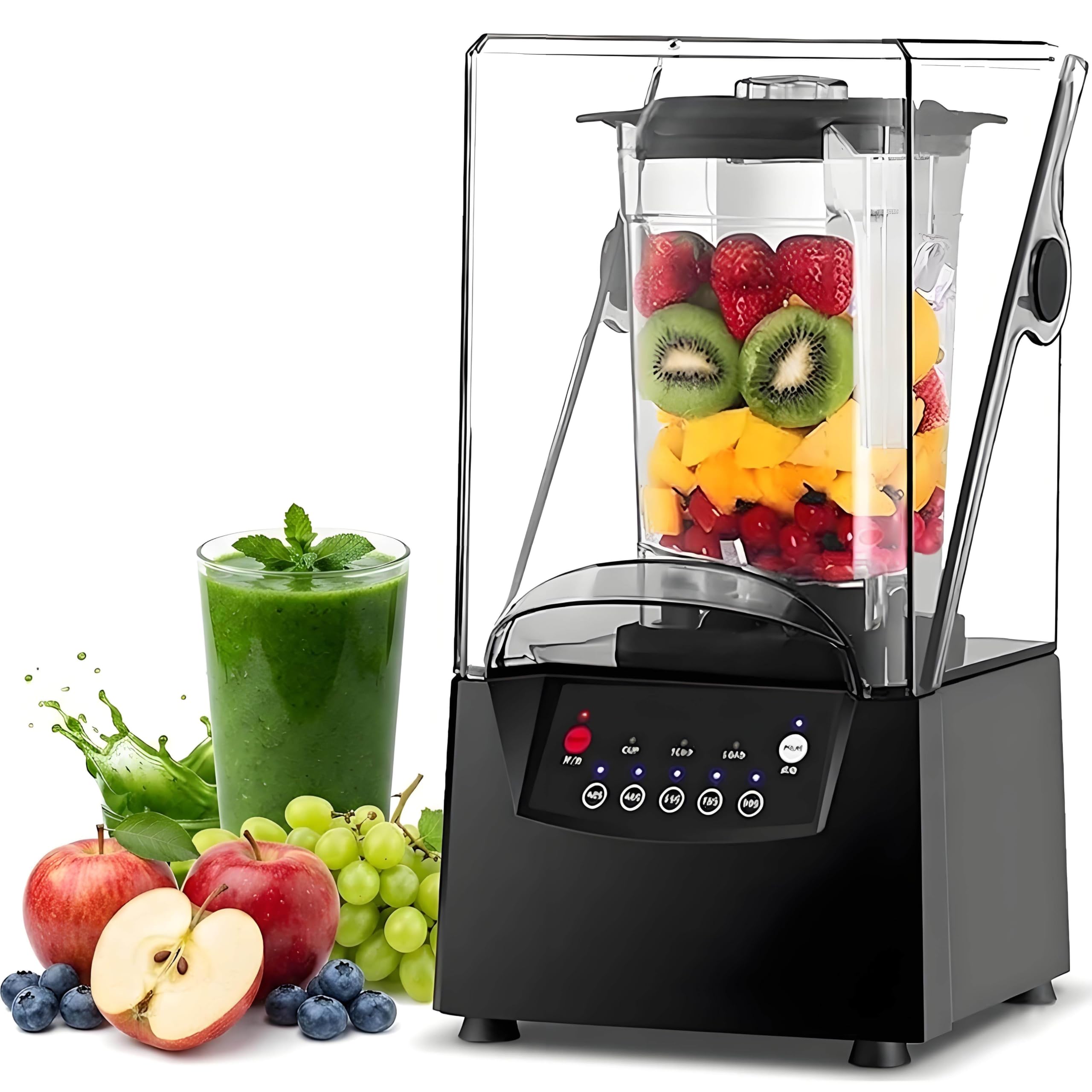 Blender do Smoothie, 1500 W, Dzbanek o Pojemności 1700 ml i Samoczyszczące Blendery Wysokoobrotowe, do Domu, Biura, Restauracji, Kruszenia Lodu i Koktajli