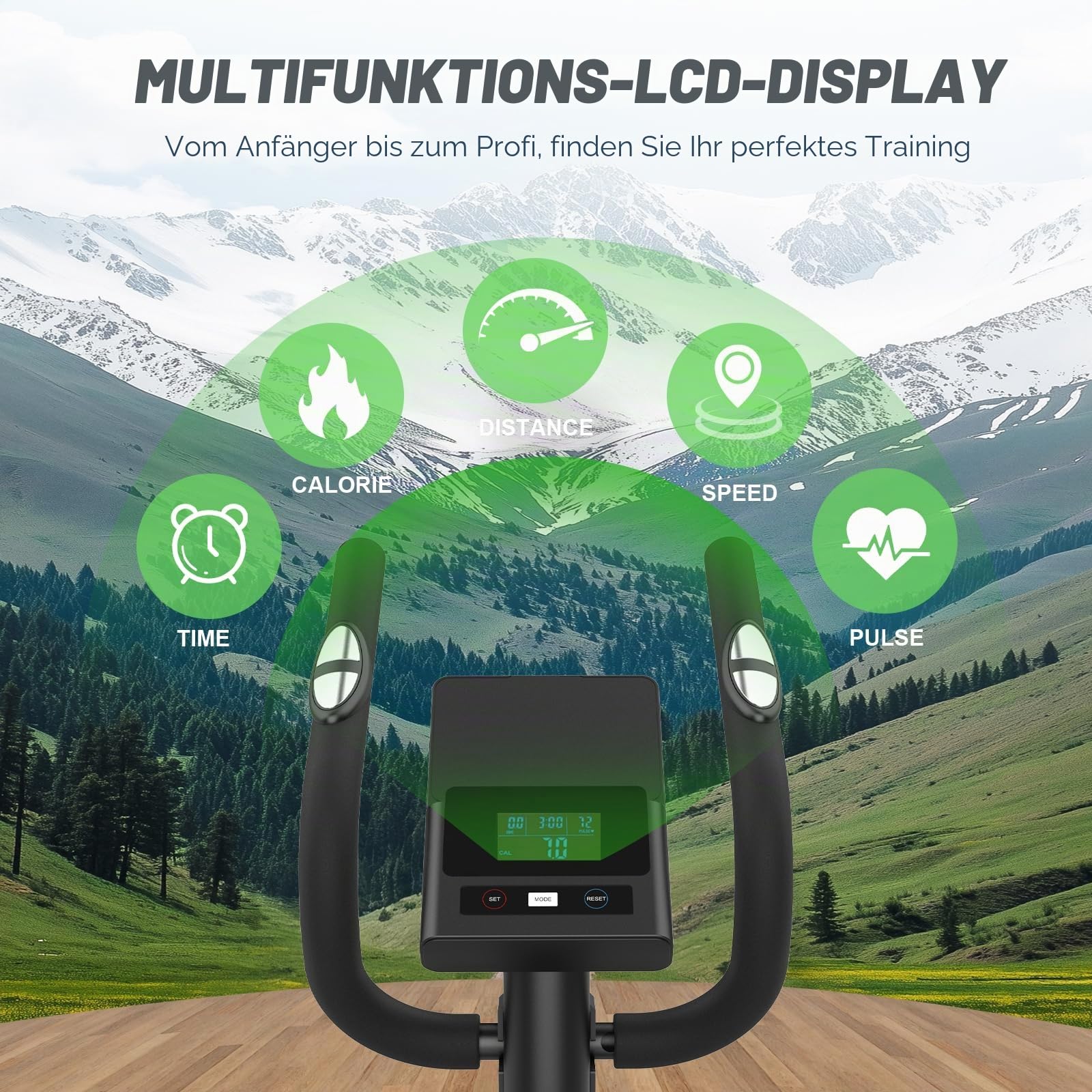 Neezee Crosstrainer für Zuhause mit Bluetooth-App,16-Stufiger Widerstandsstufen,6 kg Magnetischem Schwungrad,Ellipsentrainer mit LCD-Monitor,Pulssensor,Flaschenhalter-Gerätehalterung
