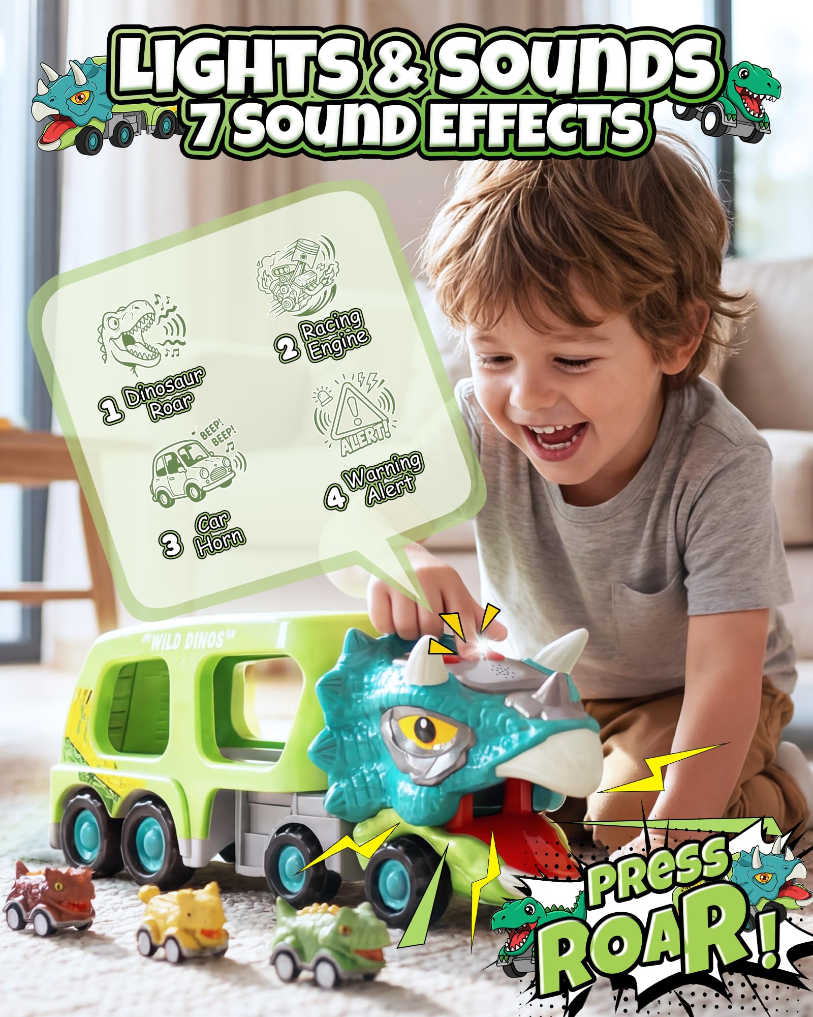 Dinosaur Truck Toys - 9-in-1 Dino Cars! -3