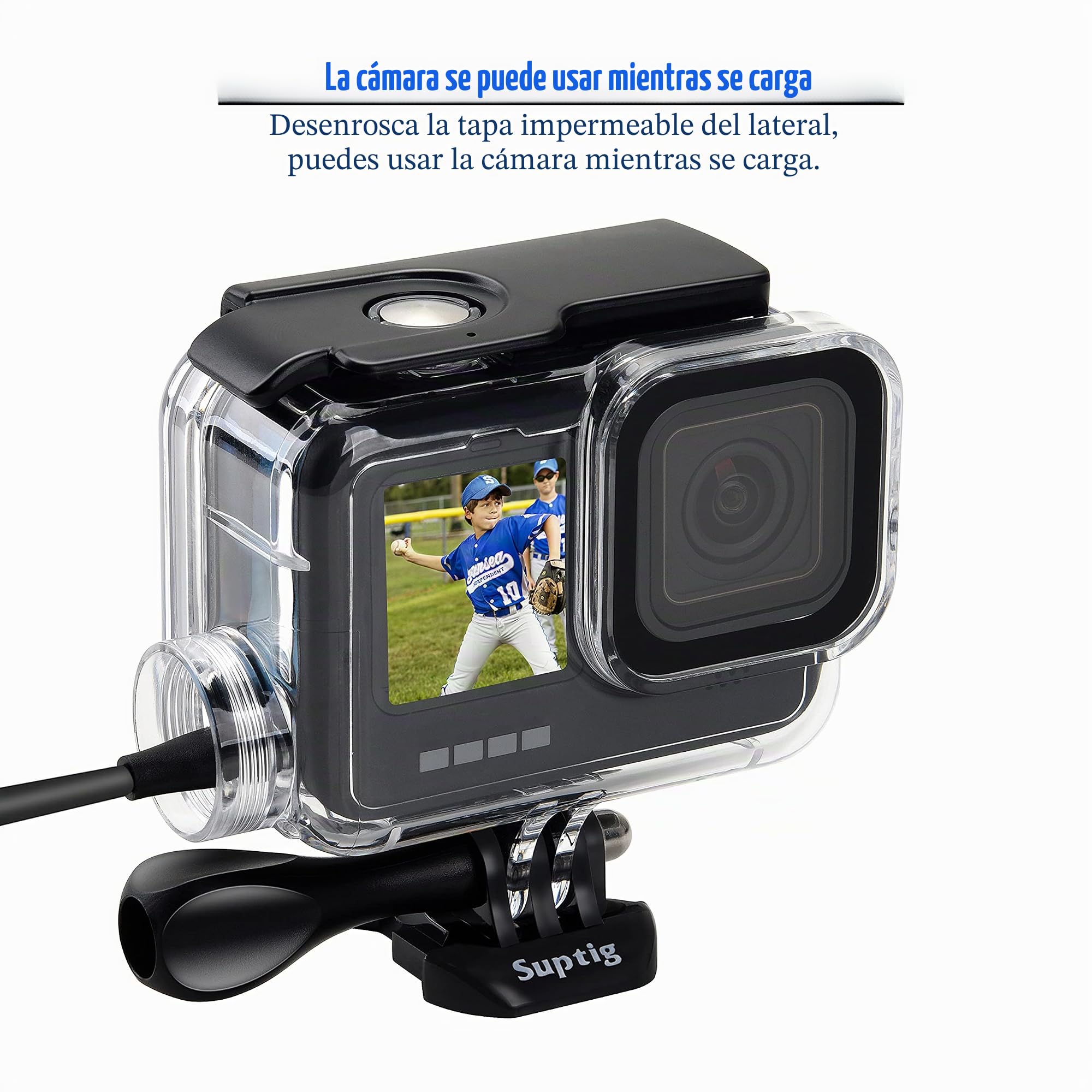 Suptig Funda Impermeable Impermeable para Buceo Compatible con GoPro Hero 13 Hero 12 Hero 11 Hero 10 Hero 9, Negro, Impermeable, 164 pies