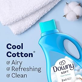 Downy Soft, 2 in 1 Soft and Fresh Liquid Fabric Softener, Cool Cotton, 111 fl oz, 150 Loads, Fabric Conditioner Liquid provides softness and freshness for fabrics