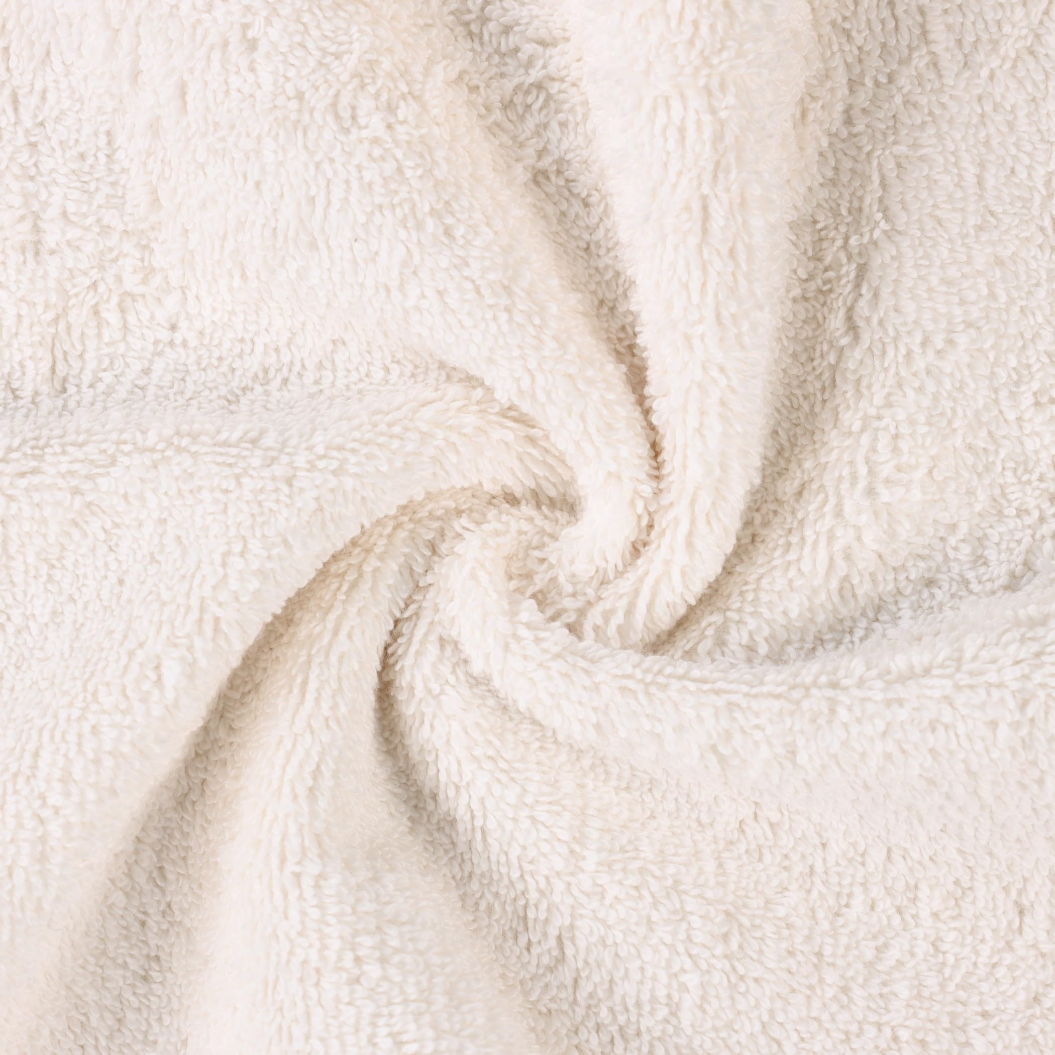 Lot de 6 Serviettes en Coton Biologique de qualité supérieure, 6 pièces, Couleur Ivoire
