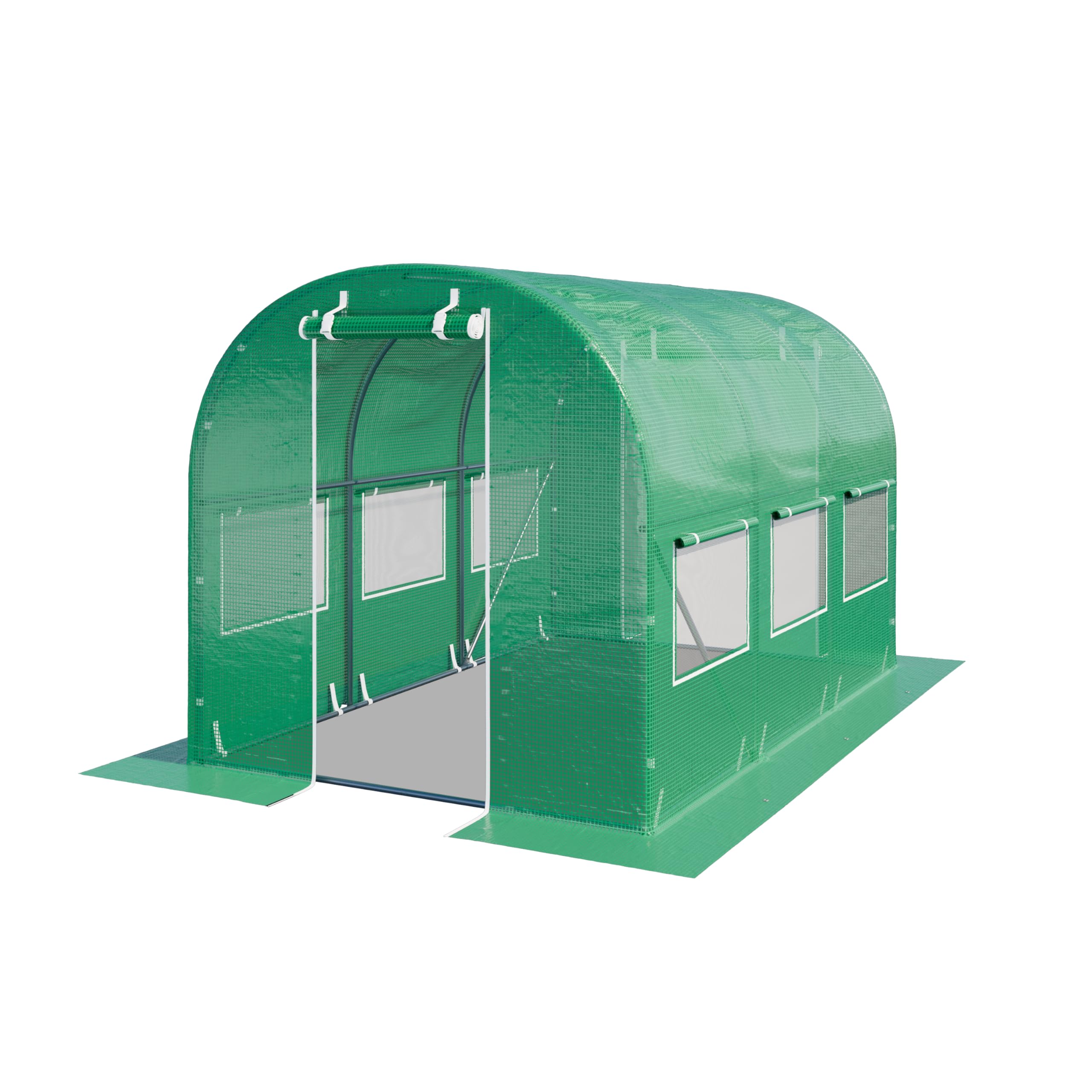 TOOLPORT Invernadero túnel Invernadero Jardín para Plantas con Ventanas 2x3m - Lona de PE 180g/​m² Verde Transparent