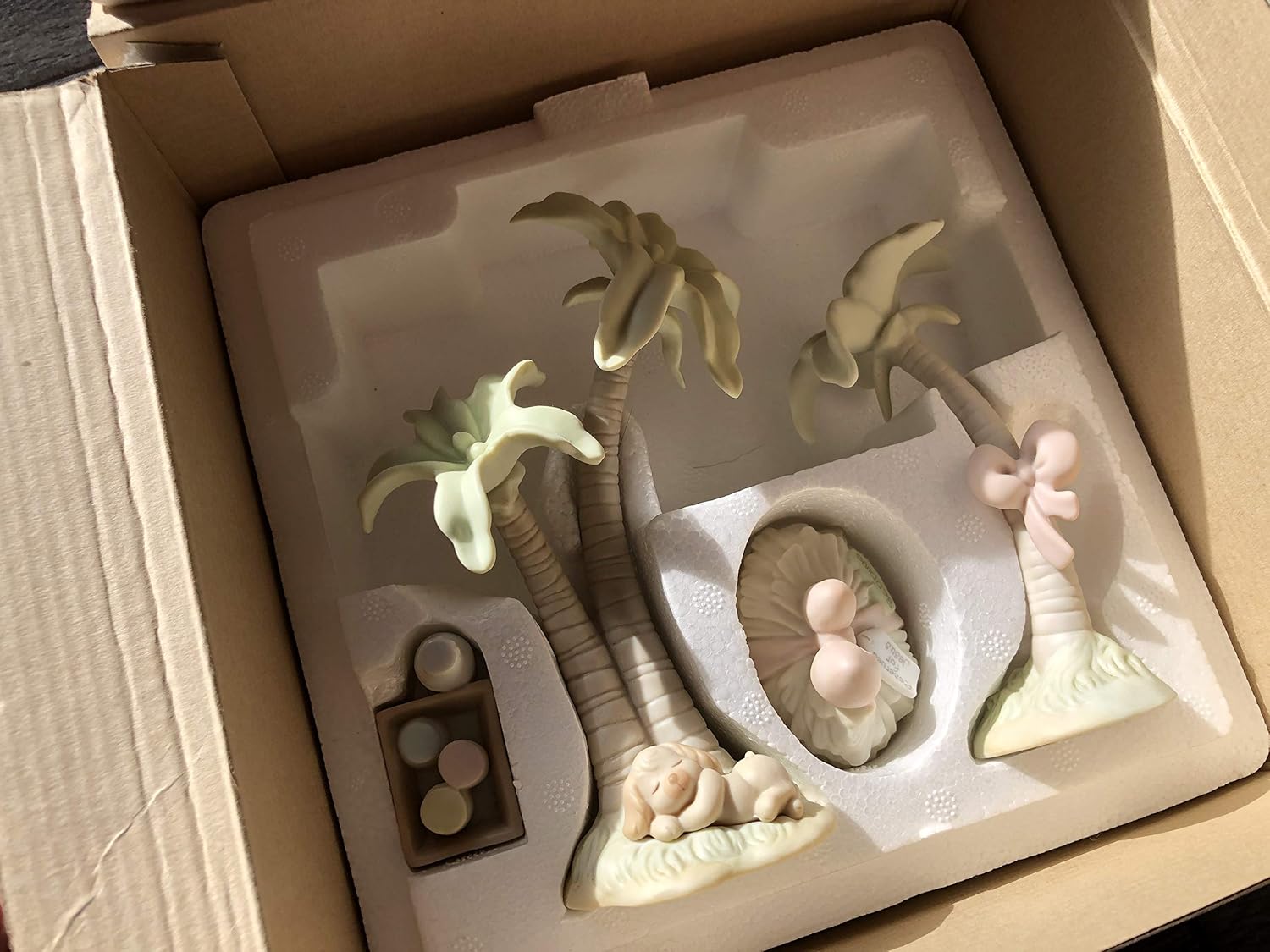 Hay Bail, Baby Food, Palm Tree & Palm Trees Precious Moments Large Nativity Accessories - 4 Piece Set