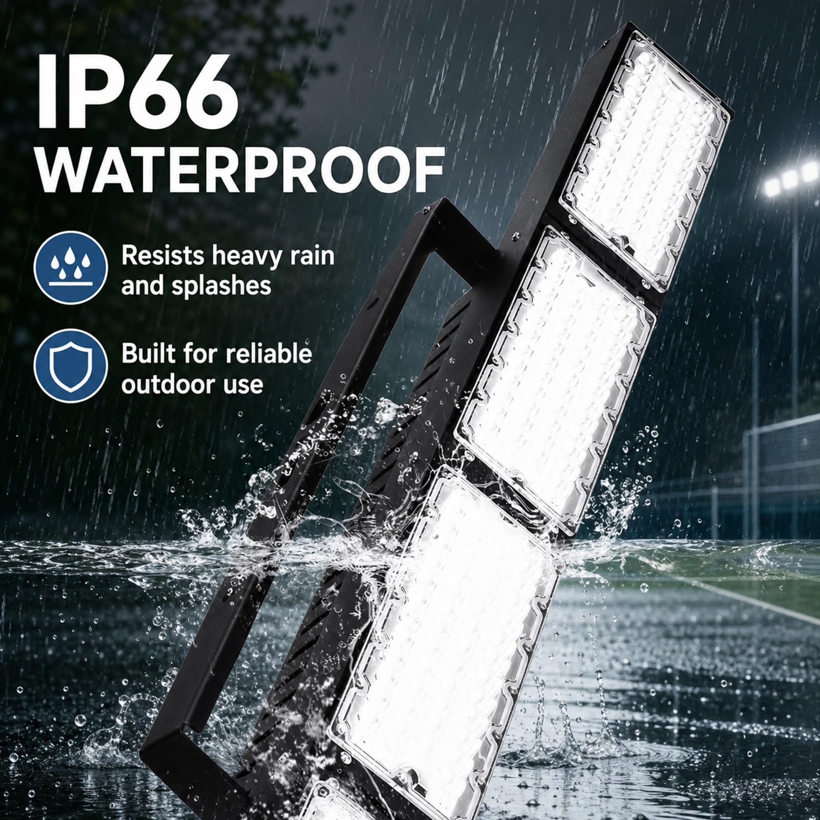 System oświetlenia stadionu, oświetlenie boiska sportowego LED, regulacja kąta, reflektor do komercyjnych boisk sportowych (tenis, koszykówka i boiska piłkarskie) (480 W)