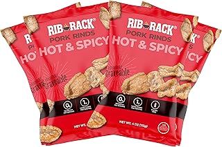 Rib Rack Pork Rinds, Hot & Spicy - 4 x 4oz