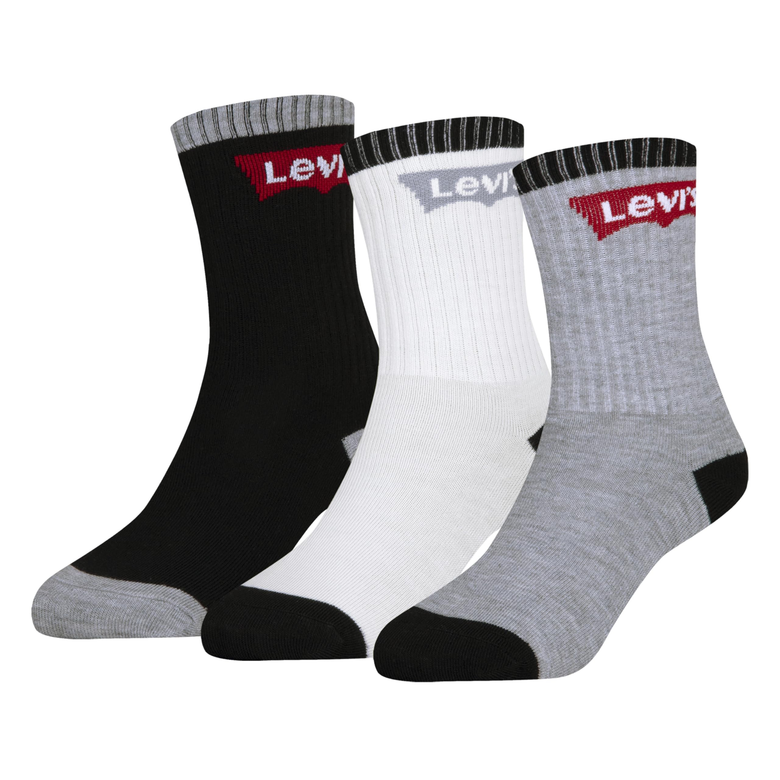 Levi's Kids Boys Batwing Regular Cut 3pk Ul0079 Socks, Black, 5-7 Years UK
