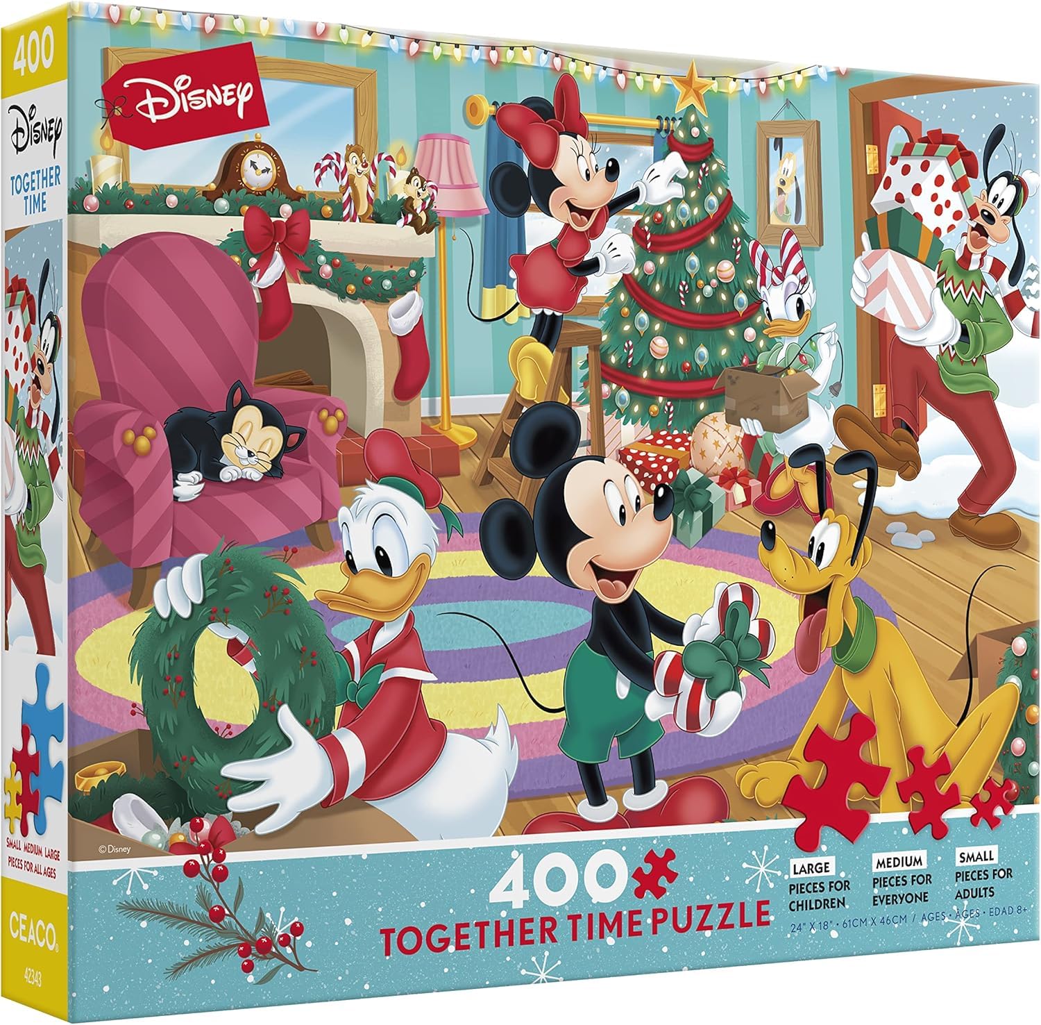 Ceaco - Disney Holiday - Together Time - Mickey & Friends Holiday - 400 Piece Jigsaw Puzzle