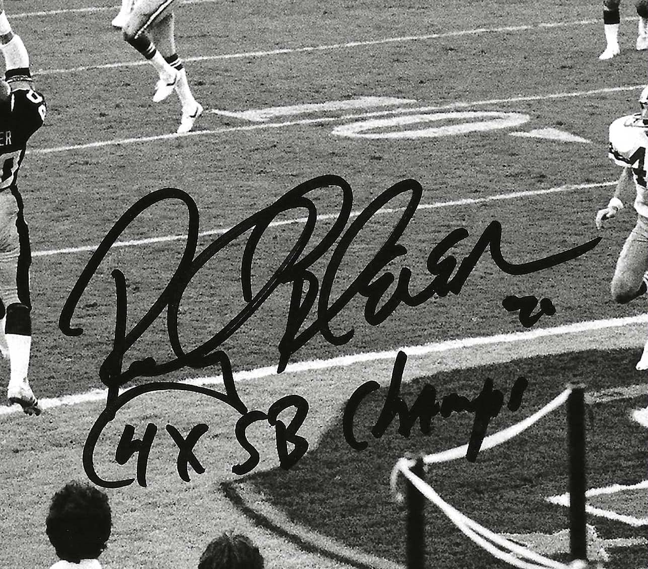 Pittsburgh Steelers Rocky Bleier Scores a Touch Down During S. B. XII In 1979 Authentic Autograph With "4 Time S.B. Champs" Inscription 8x10 Photo Picture - Valentines Day, Birthday, Fathers Day, Or Christmas Gifts For Men, Dad, And Husband. Becketts COA
