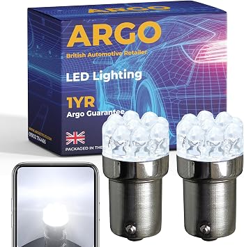 Argo 382 P21w Bulbs Led Xenon White Ba15s Bulbs 12v