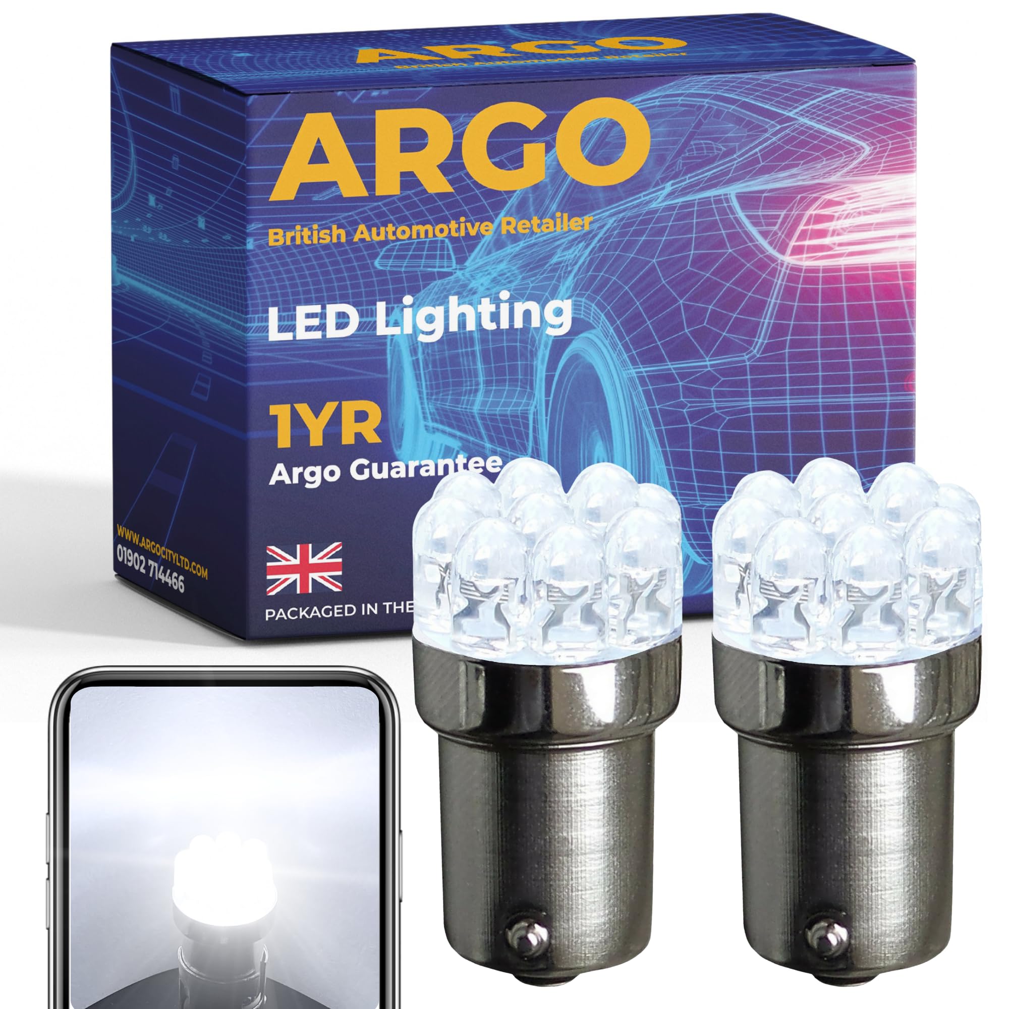 Argo 380 P21/5w Bulb Led Xenon White Stop Tail Brake Light Bulbs 9 Led Lens 1157 Bay15d Rear lamp Halogen Replacement Upgrade Bulb P21/5w Car Light Bulbs 12v