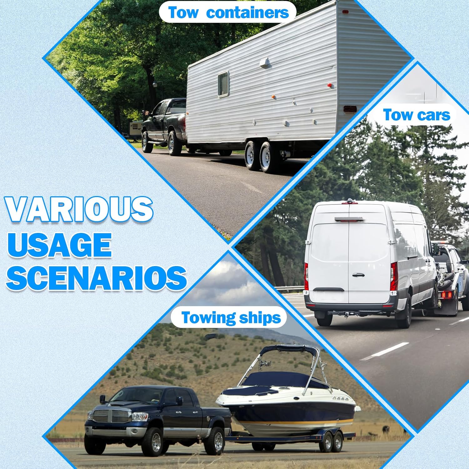 NAZOU 48" Heavy-Duty Trailer Safety CablesTrailer Safety Chains with Hooks, Trailer Chain Extension, Trailer Brakeaway Cable, Boat Winch Strap with Hook (1/3Inch,Pack of 2) - Image 4