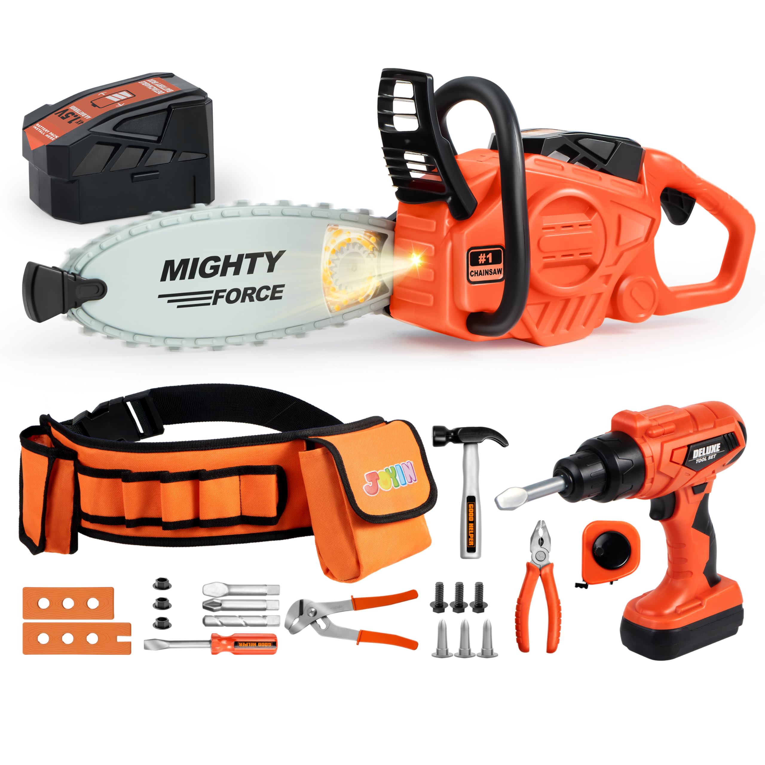 Amazon.com: Mighty Force Chainsaw Toy and Kids Tool Set, Realistic