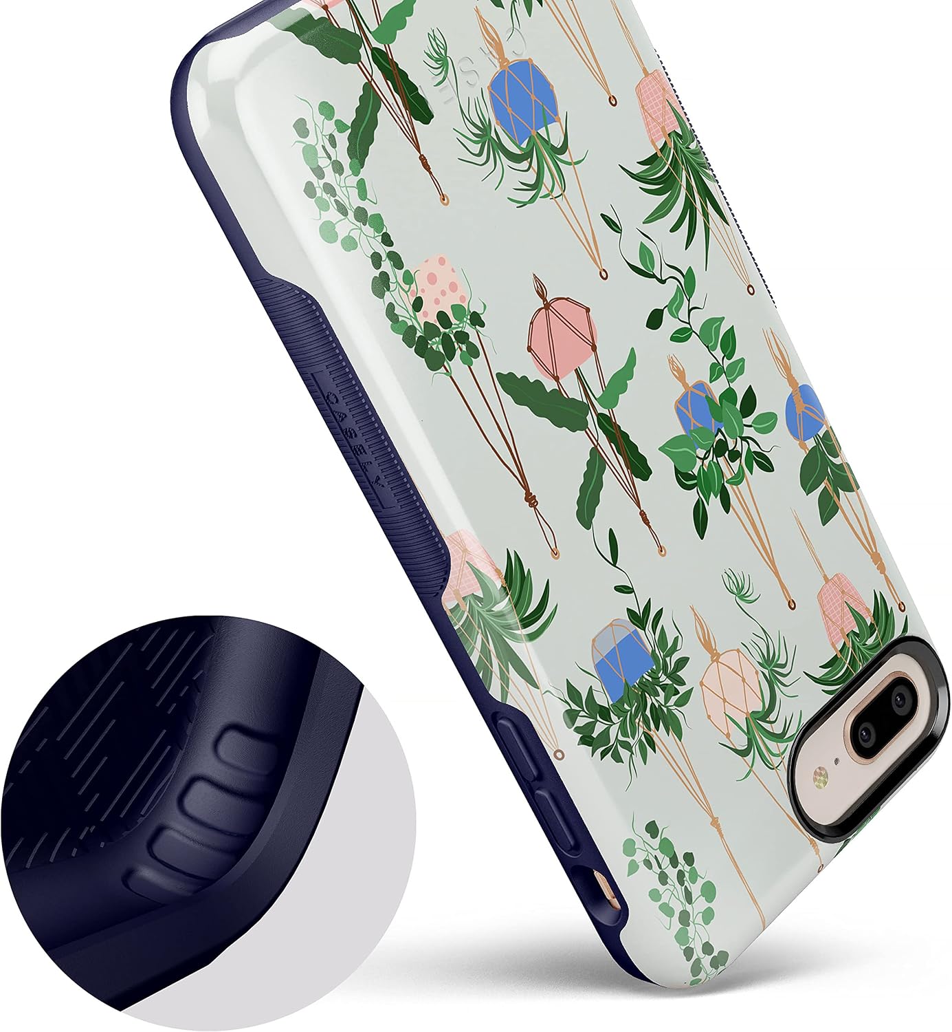 Casely iPhone 6/7/8 Plus Case | Hanging Around | Potted Plants Floral | Bold Protective Design
