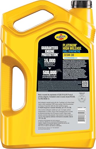 Miniatura 20 de Pennzoil Platinum High Mileage Full Synthetic 10W-30 Aceite totalmente sintético para motor de gasolina, 1 qt (caja de 6)