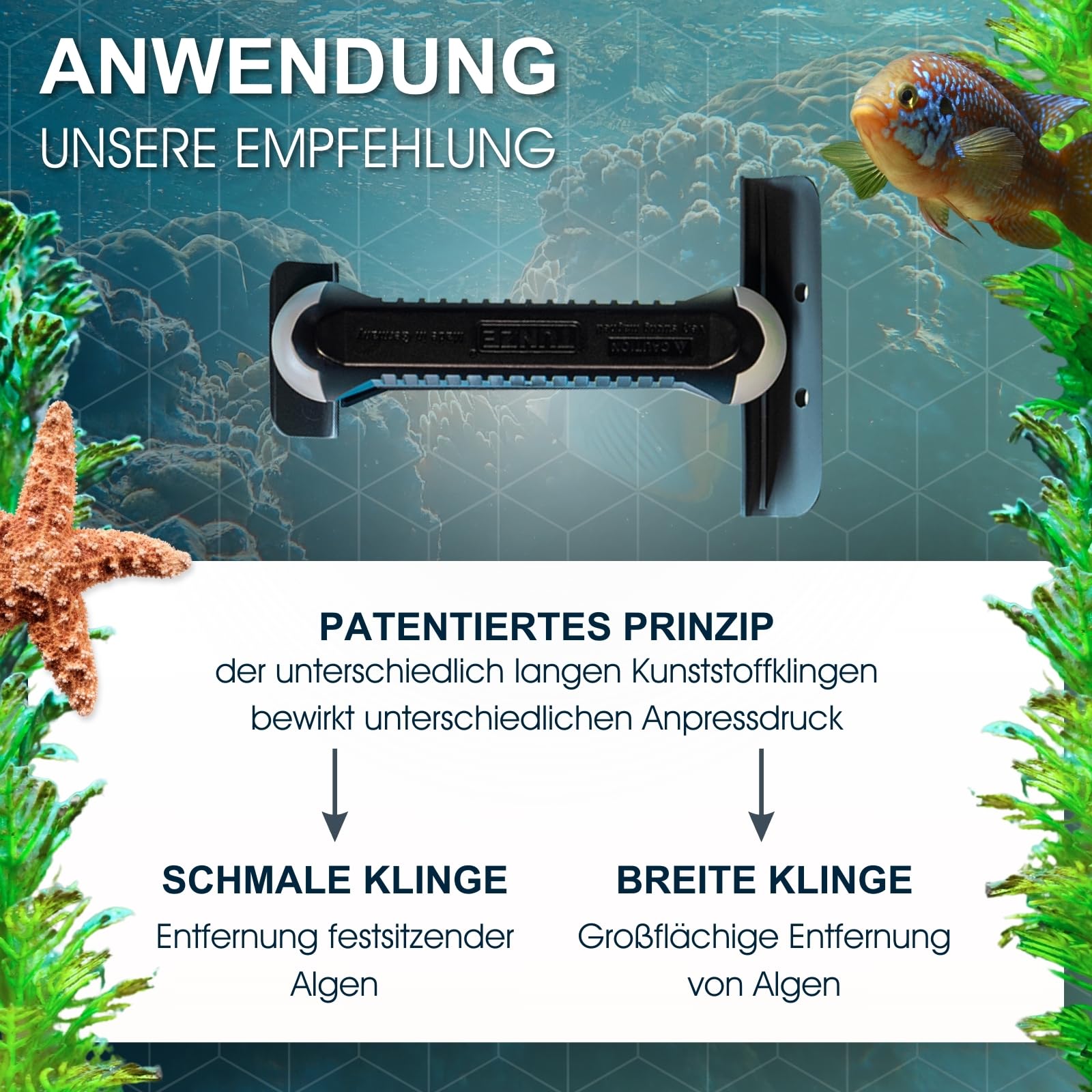 Tunze Care Magnet Strong I Aquarienreiniger für 15-20 mm Glasstärke I schlanker Scheibenreiniger mit abgerundeter Edelstahlklinge I Algenmagnet ohne Kratzgefahr I Aquariumglas-Reiniger