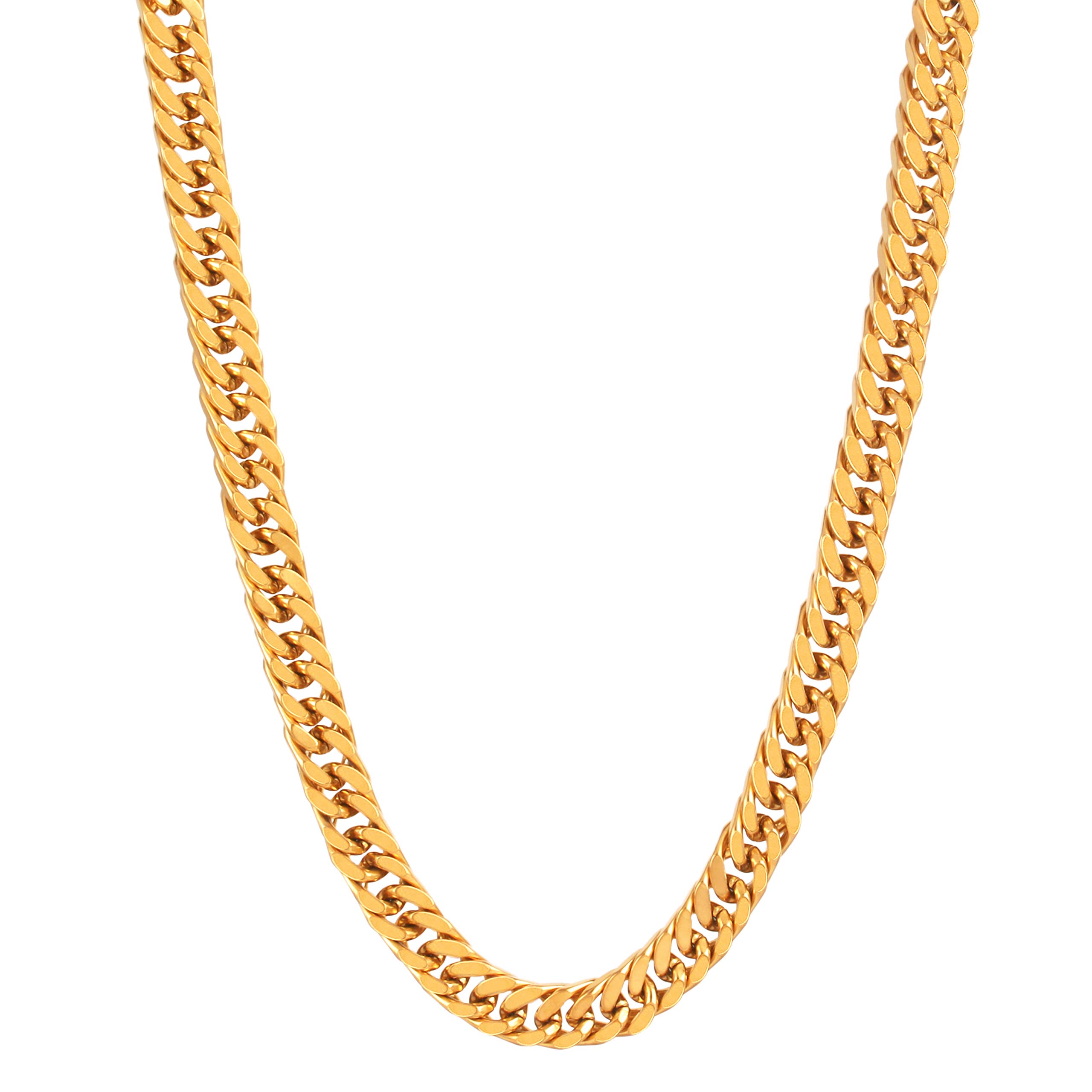 Fashion Frill Jewelry Stainless Steel Chain for Men & Boys Best Gift Impressive Double Curb Micro Gold Plated Design Fancy Style (B08CRWBX8L) Amazon Price History, Amazon Price Tracker