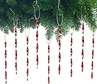 Vista 46 de AMS Adornos para árbol de Navidad, juego de 24 piezas de adornos de carámbanos retorcidos de aluminio para árbol de Navidad, fiesta de Año Nuevo