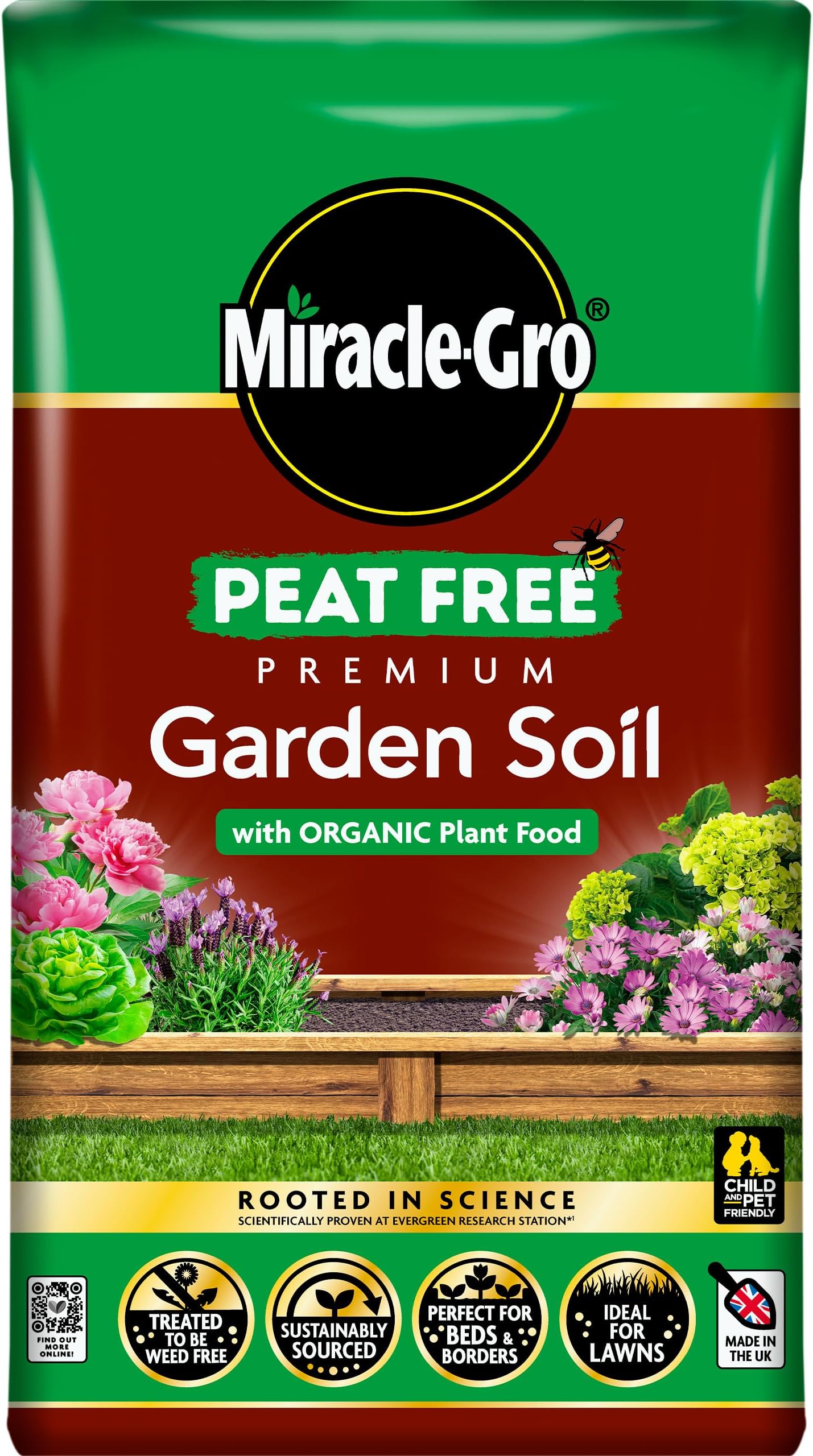 Miracle-Gro PEAT FREE Premium Garden Soil, 30 litre