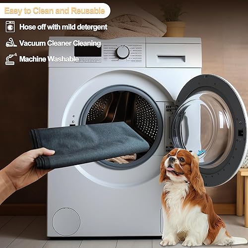 Miniatura 6 de Forro para jaula de perro, almohadillas lavables para orina para perros, absorbe la orina, antideslizante, alfombrilla impermeable bajo la jaula del