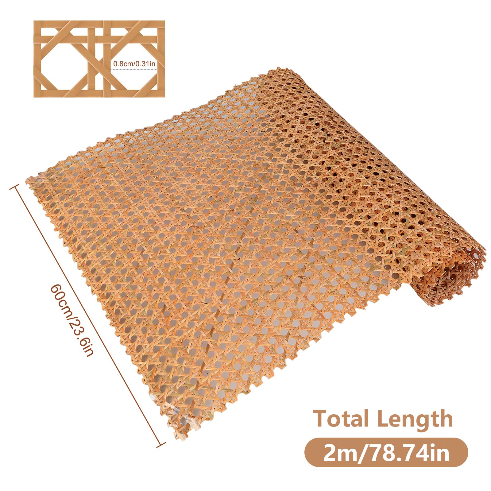 Correa de ratán trenzado, chapa ancha de ratán trenzado, tiras de ratán para reparación de muebles de ratán, trenza de plástico, para armarios, sillas (café, 0,5 x 2 m)