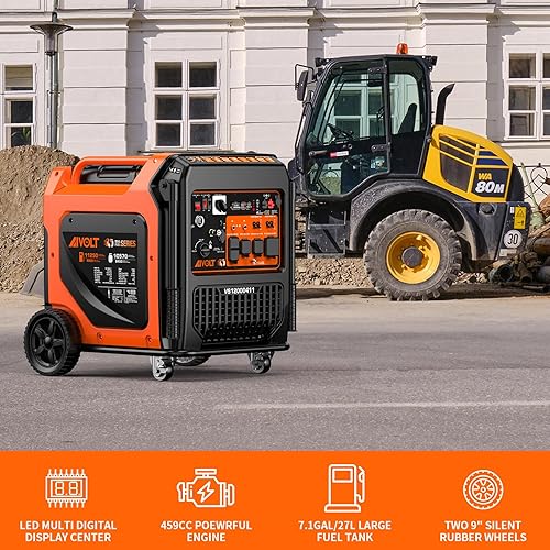 Miniatura 11 de AIVOLT Generador inversor de 4300 W a gas, portátil, súper silencioso, generador al aire libre, listo para herramientas de camping y uso doméstico