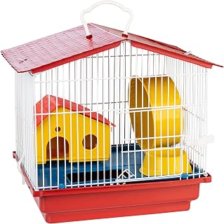 JEL PLAST, GAIOLA HAMSTER 1 ANDAR COMPLETA TETO PLÁSTICO, VERMELHA PEQUENA