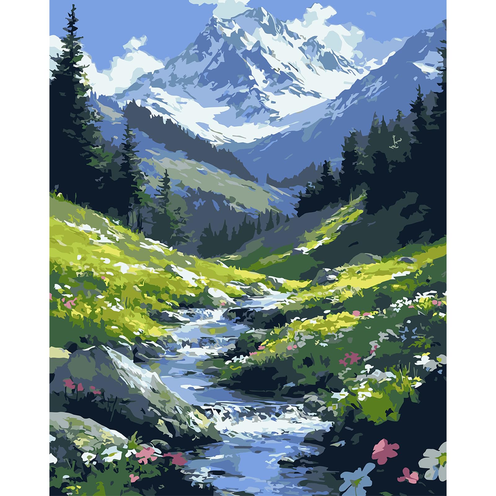 QENSPE Paint by Numbers for Adults - 16x20 Inch Alps Paint by Number Colored Canvas Kits for Students Beginner Without Frame, Landscape Acrylic Oil Painting DIY Craft for Gift Home Wall Decor โ image 1