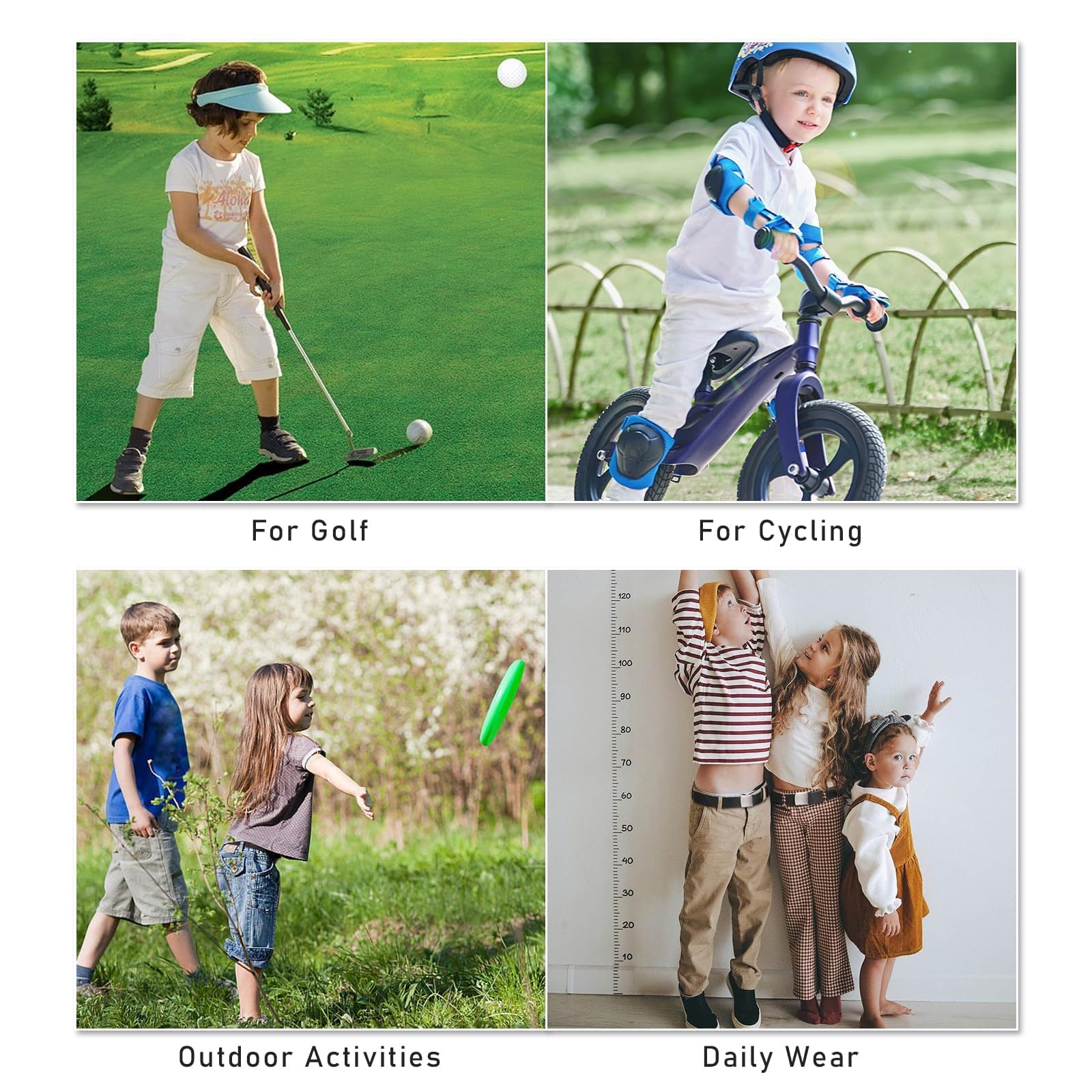 Cinturón niño - Nylon Boys Baseball Belt Kids Golf Belt con hebilla de metal para pantalones