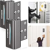 Vista 7 de Cerraduras de seguridad para puertas domésticas, paquete de 2, cerradura de refuerzo de puerta de metal, 3" que soporta 1000 libras de impacto