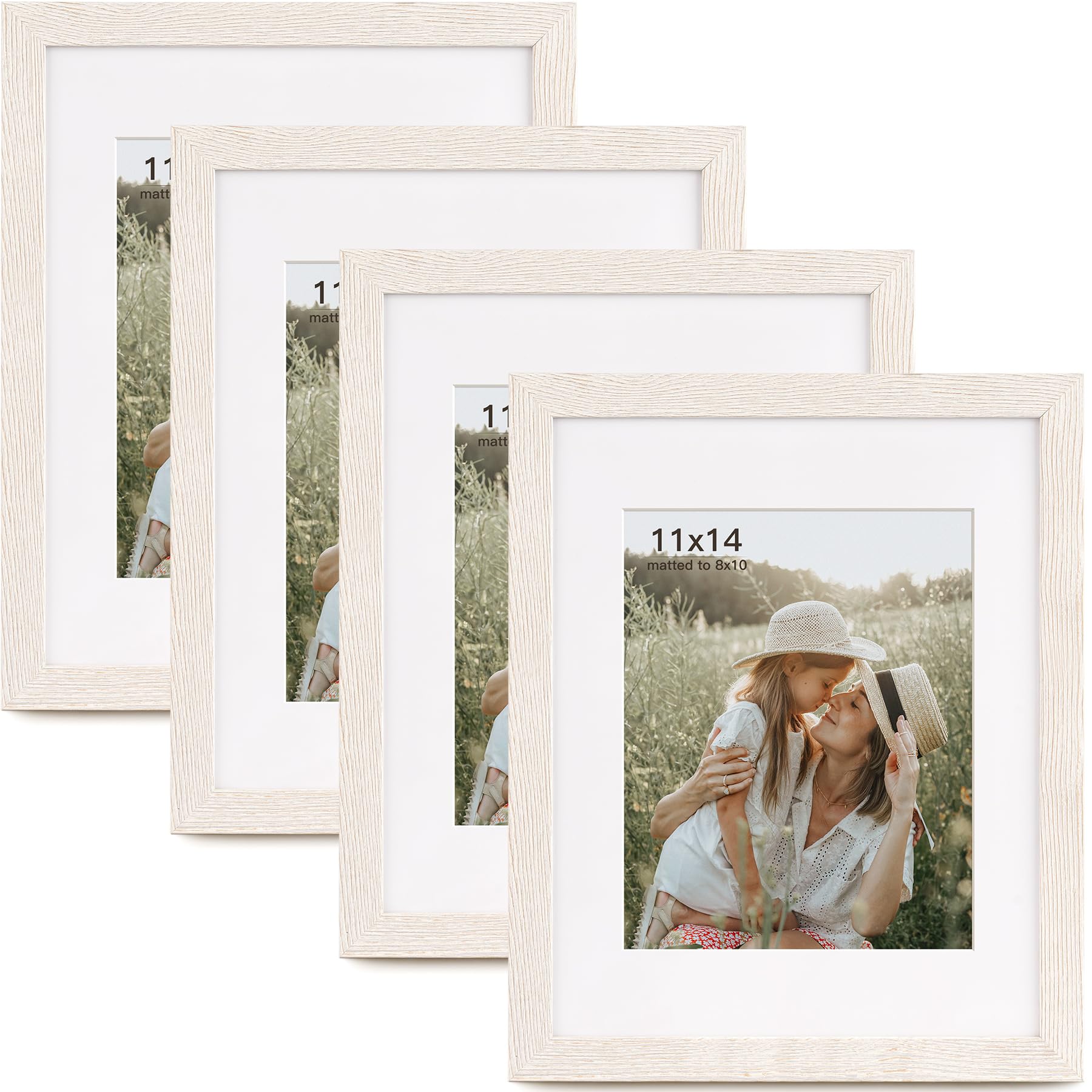 Momentworth 11x14 Picture Frame with Mat Set of 4