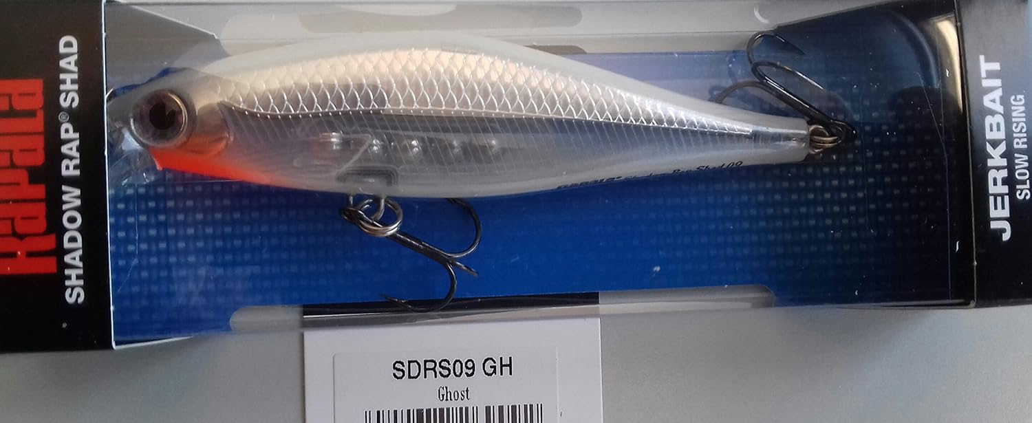 Rapala SDRS09 Shadow Rap Shad Lure (3.5-Inch, 0.3oz, Ghost)