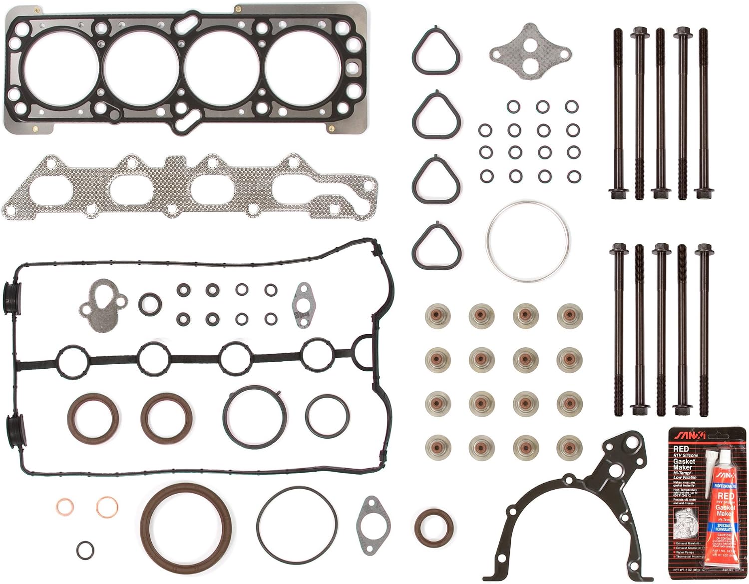 MA-4216954403 Full Gasket Set Intake Exhaust Valves Compatible With/For 06-08 Chevrolet Aveo Aveo5 1.6L DOHC