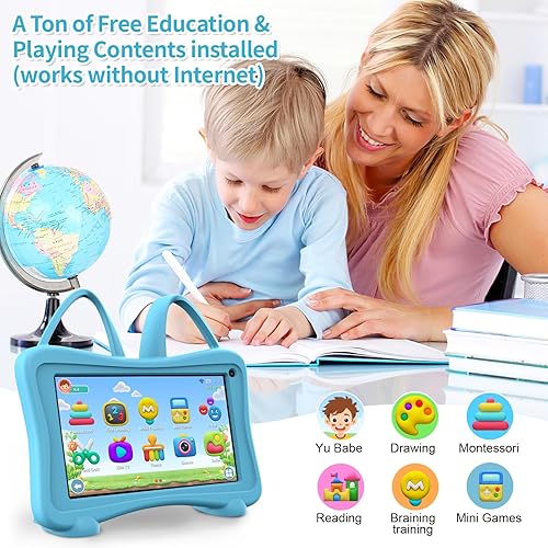 Miniatura 4 de Trayoo Tableta de aprendizaje para niños pequeños 7 con WiFi, YouTube, control parental, aplicaciones de aprendizaje educativo de caso duradero para