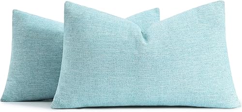 decorUhome Juego de 2 fundas de almohada decorativas de 12 x 20 pulgadas, fundas de almohada lumbares con textura de granja, fundas de almohada de