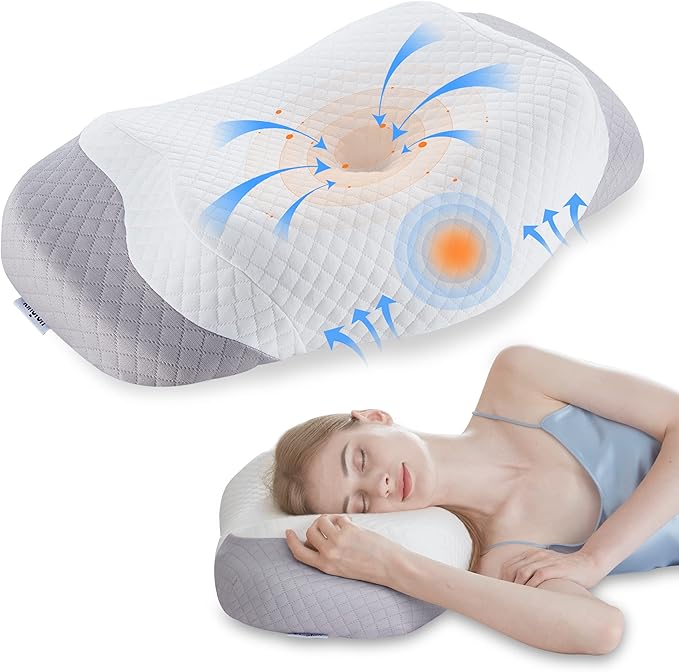 Kingfun Cervical Memory Foam Pillow, Orthopedic Neck Pillow