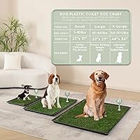 Vista 8 de Almohadilla de césped para perros con bandeja, extra grande de 45 x 34 pulgadas, almohadilla de césped artificial ultra absorbente para perros