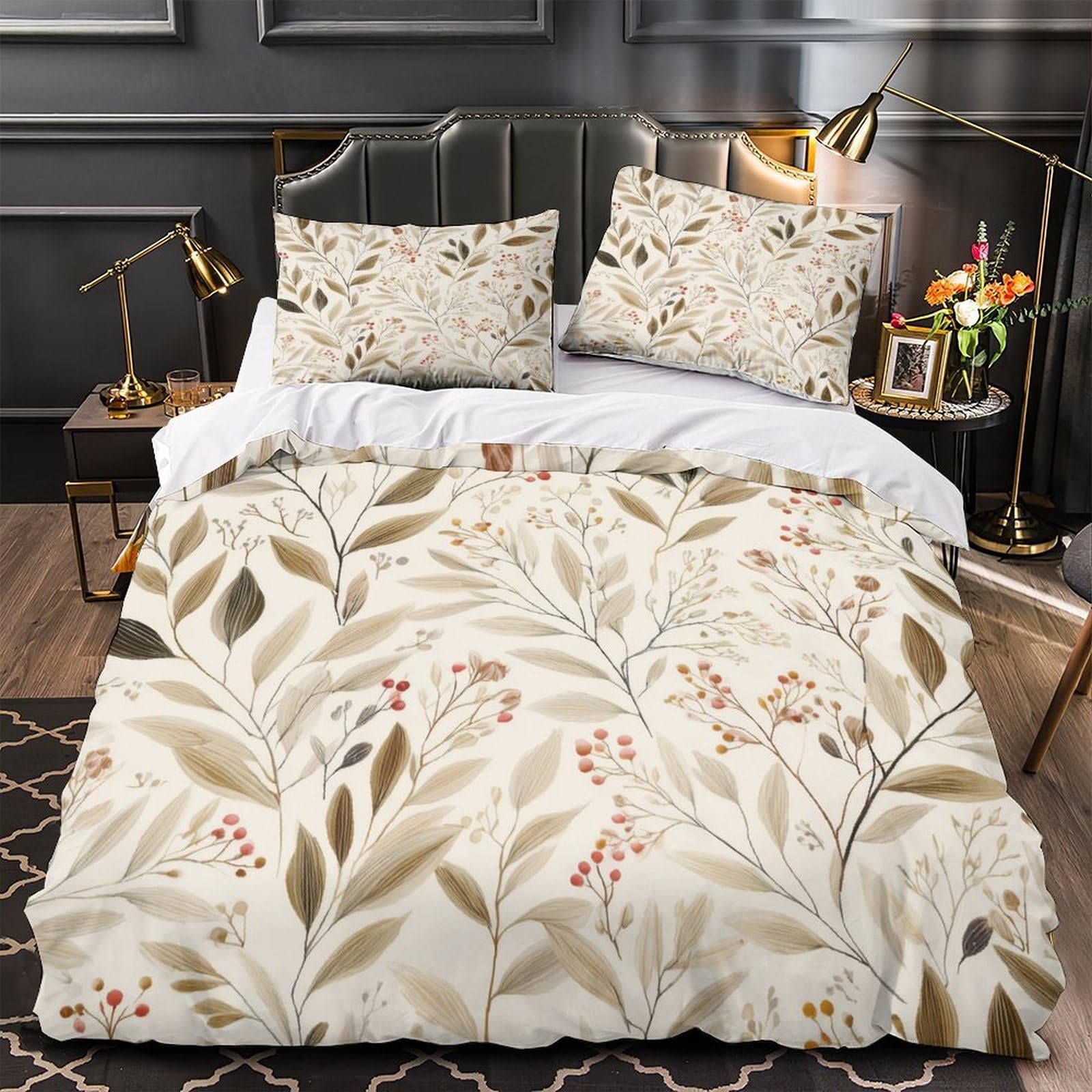 Housse de couette hypoallergique 220x240cm anti-pli à fermeture éclair