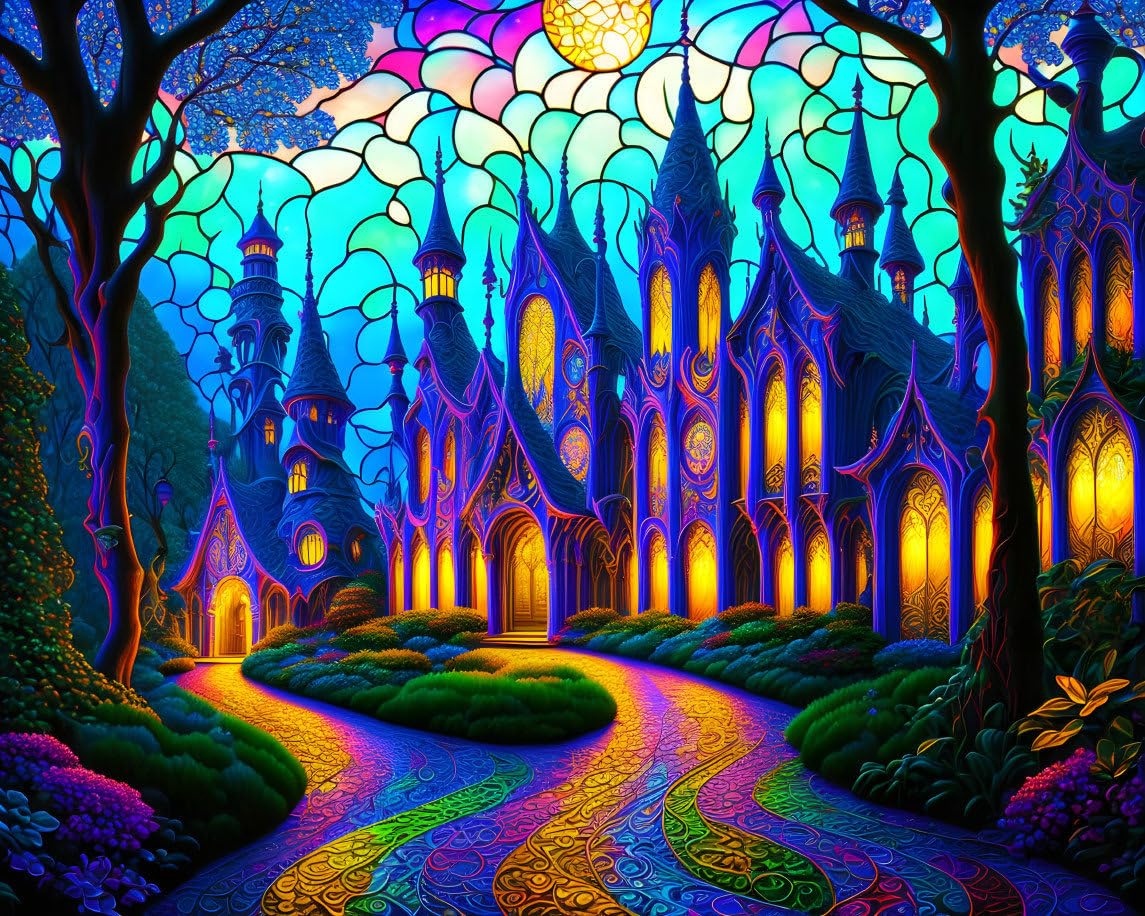 Poster surréalisme Magic Vision Path pour décorer un salon moderne - 4