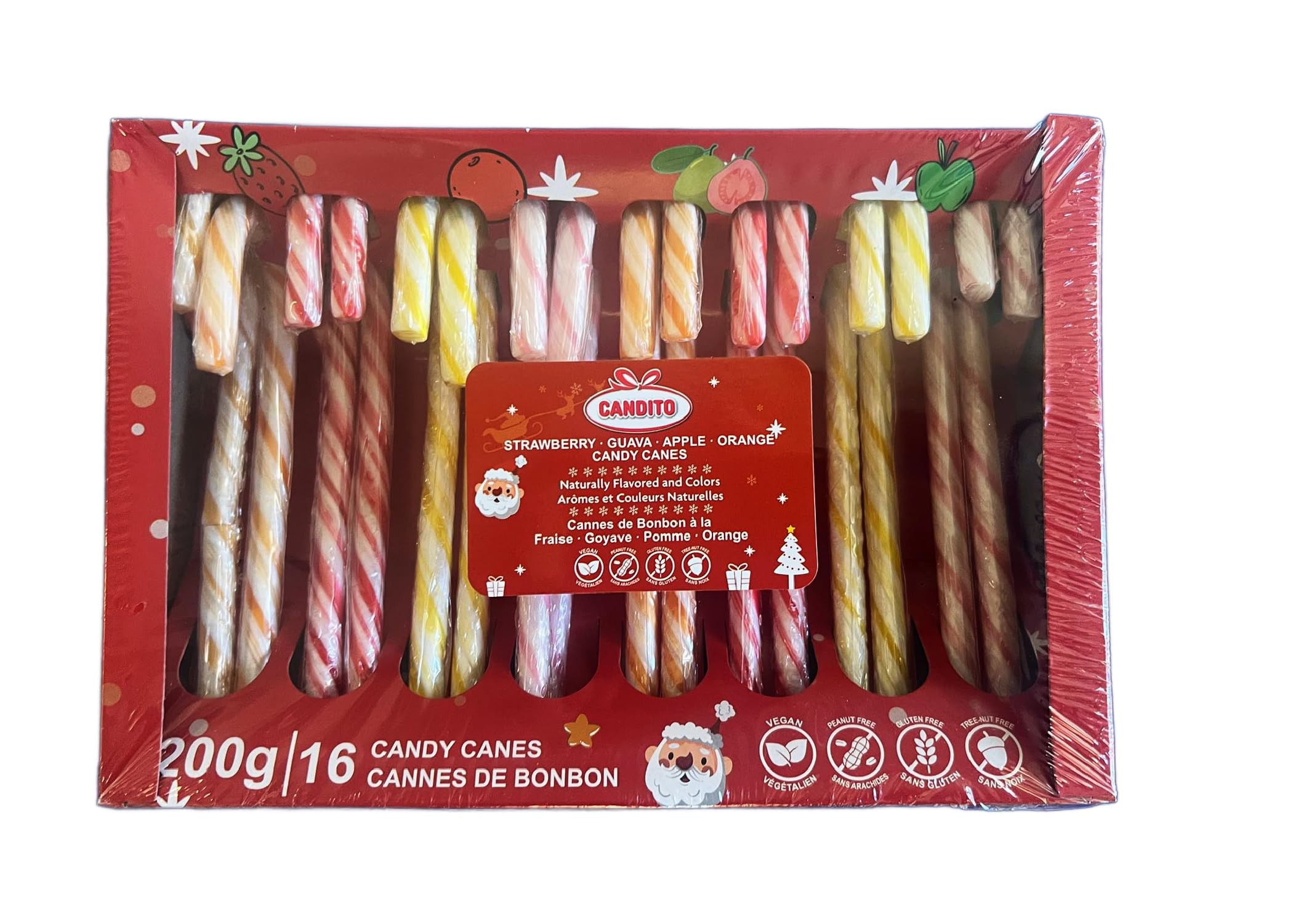 CANDITO Mixed Fruit Assorted Candy Canes – Natural Flavours