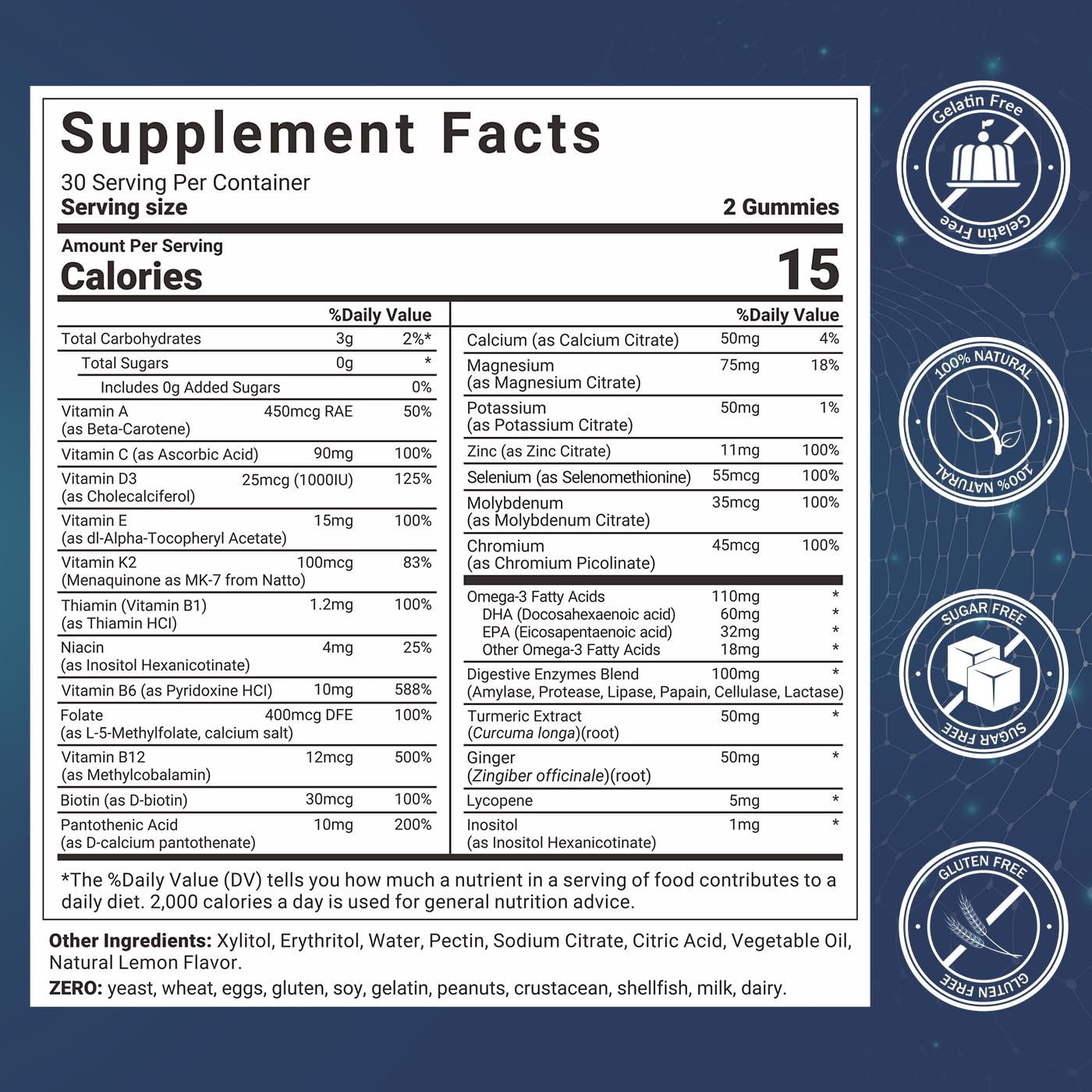 Mens Multivitamins Gummies, Methylated Multivitamin with Vitamins A C D K E — Amazon image 2
