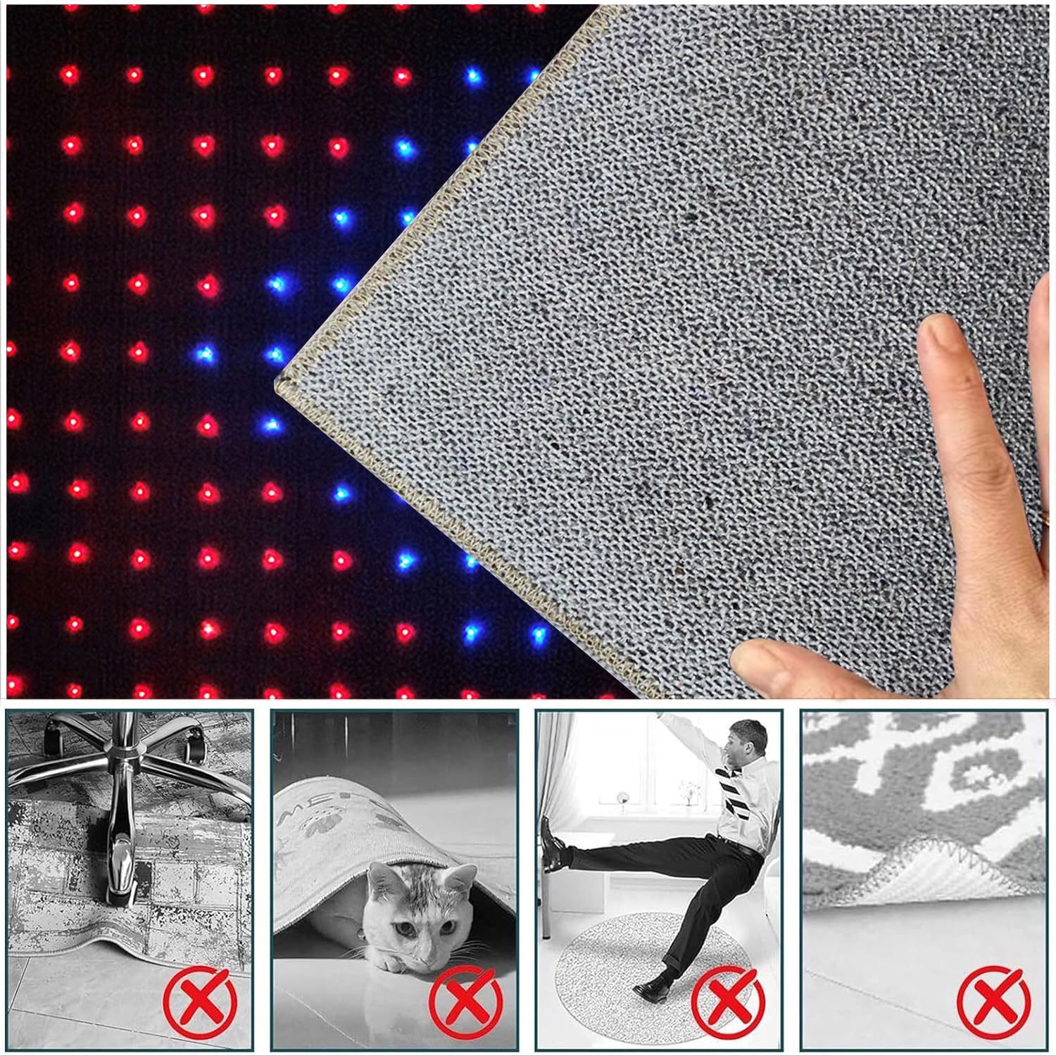 Tapis Chaise de Bureau Gaming antidérapant, Tapis Protection Sol Chaise Bureau, Tapis de Sol Bureau Tissu, Tapis de Sol pour Bureau Plancher de Bois, Tapis de Protection en carrelage 200 x 230 cm